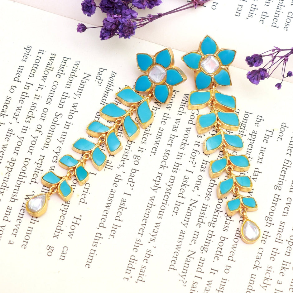 Azure Bloom Cascade Earrings - Dropdeadgorgeous