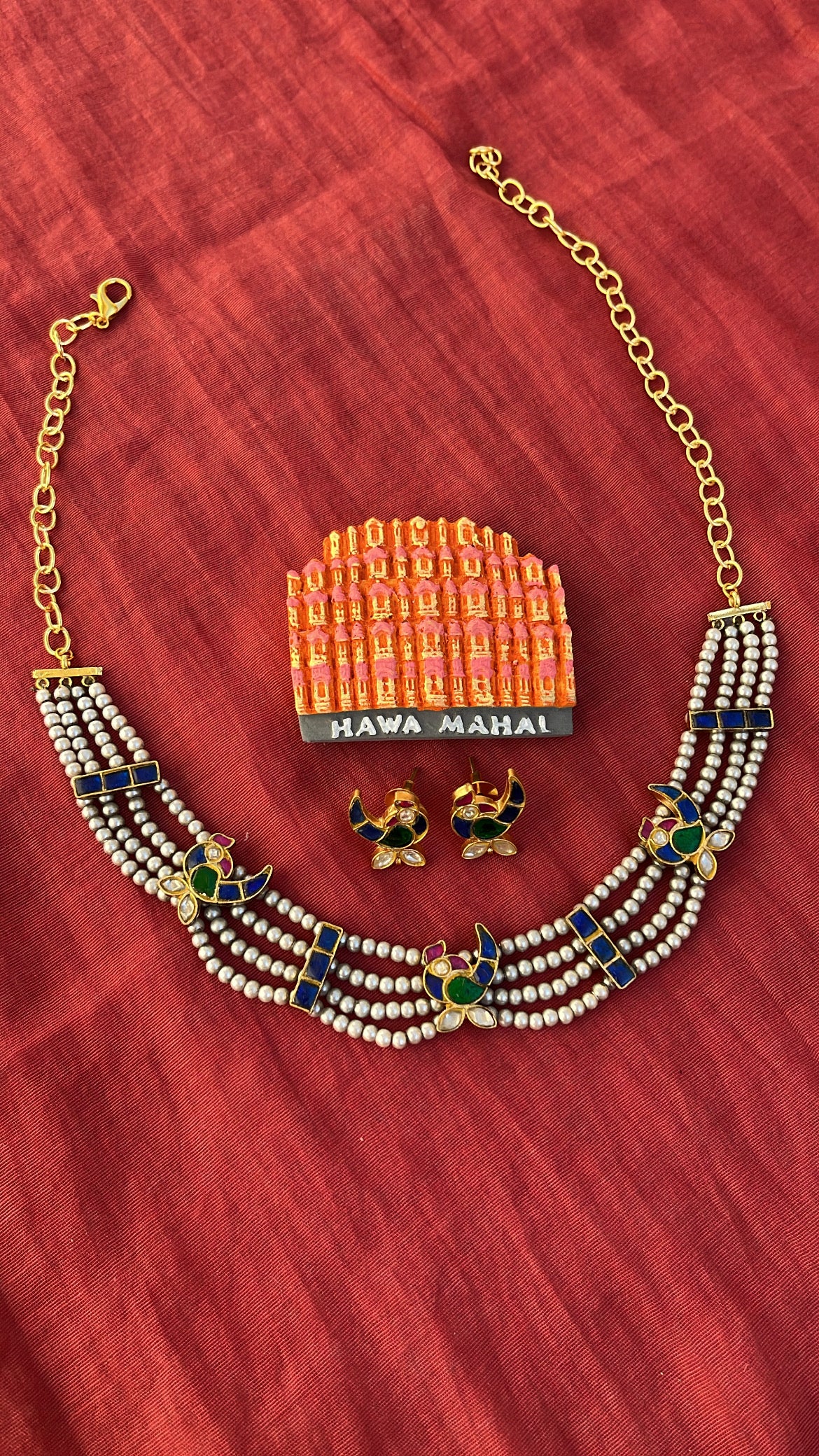 Mayur Kajaliya Moti Haar with Studs - Dropdeadgorgeous