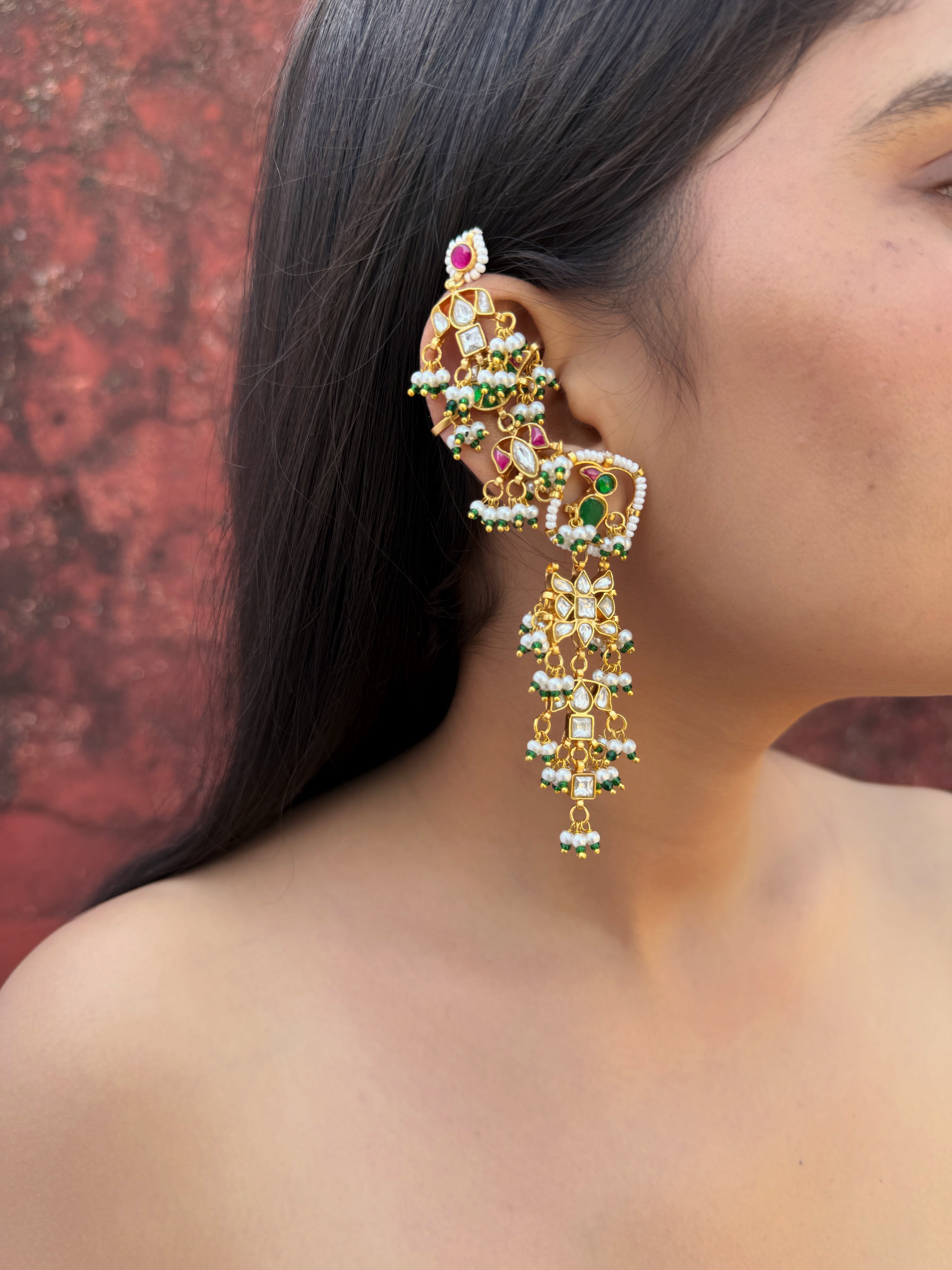 NARGIS KUNDAN EARCUFFS CHANDBALI