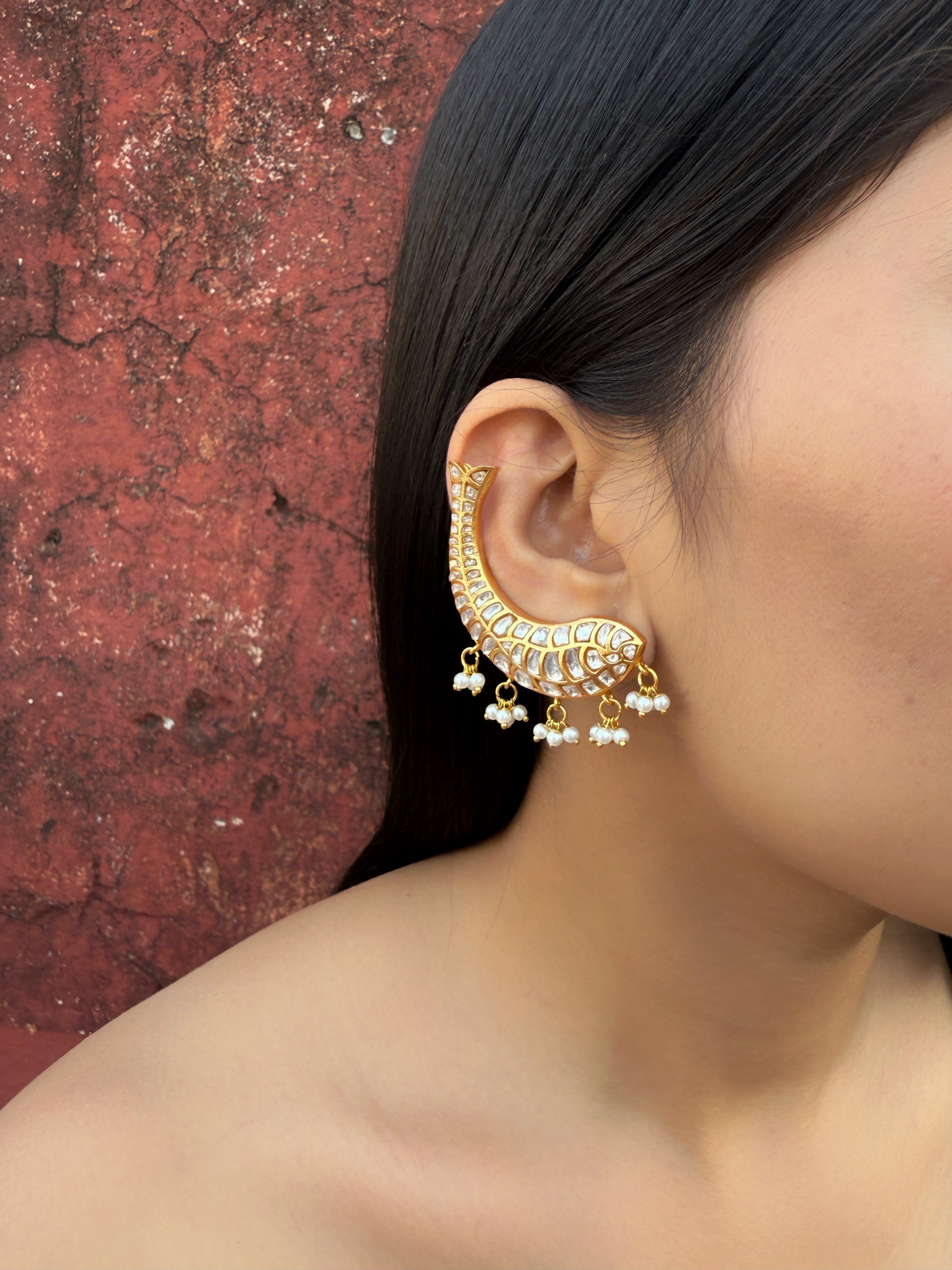 Macchli Kundan Earcuffs (Plain)