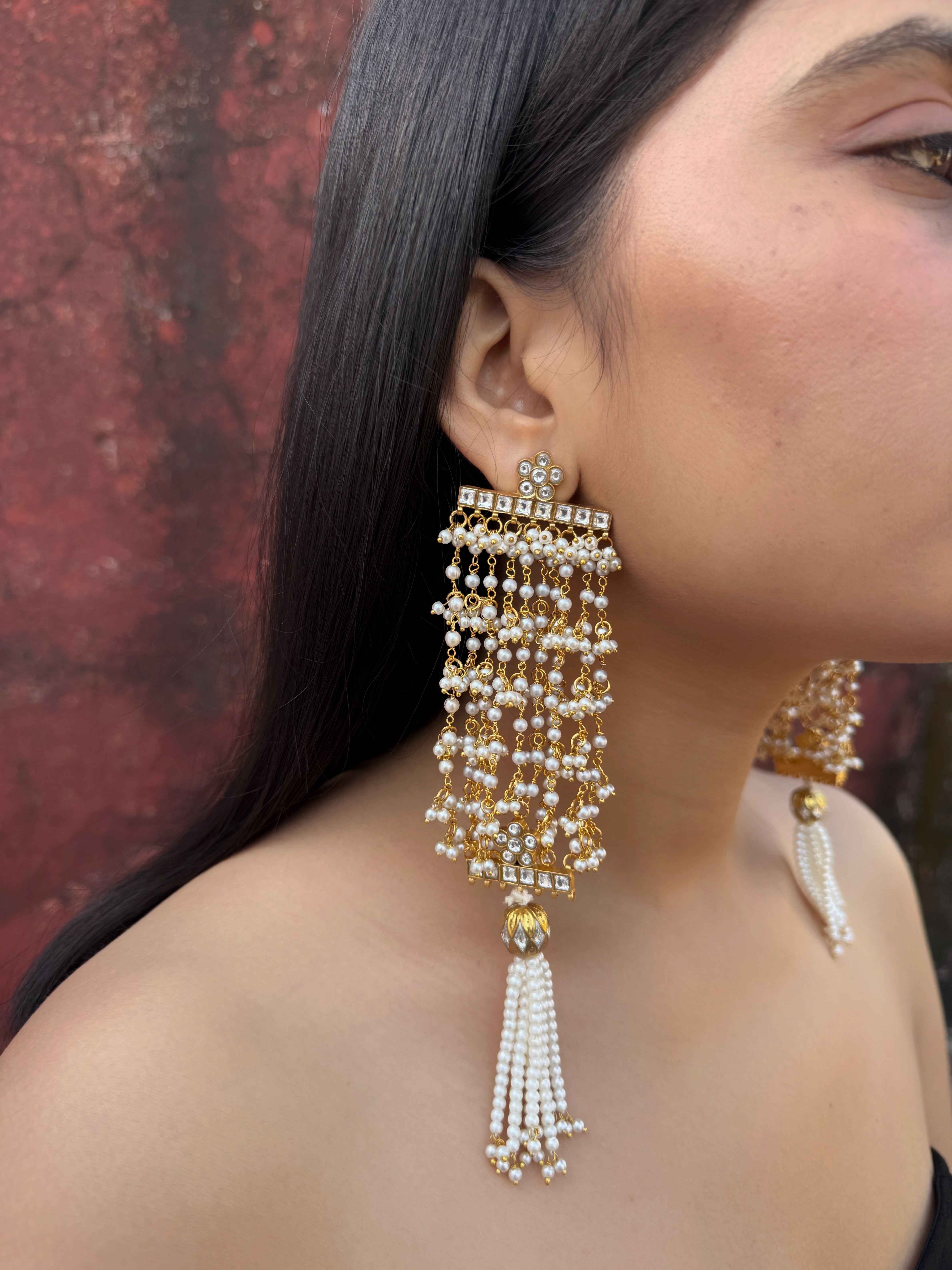 KALINDI PEARL-KUNDAN DANGLERS