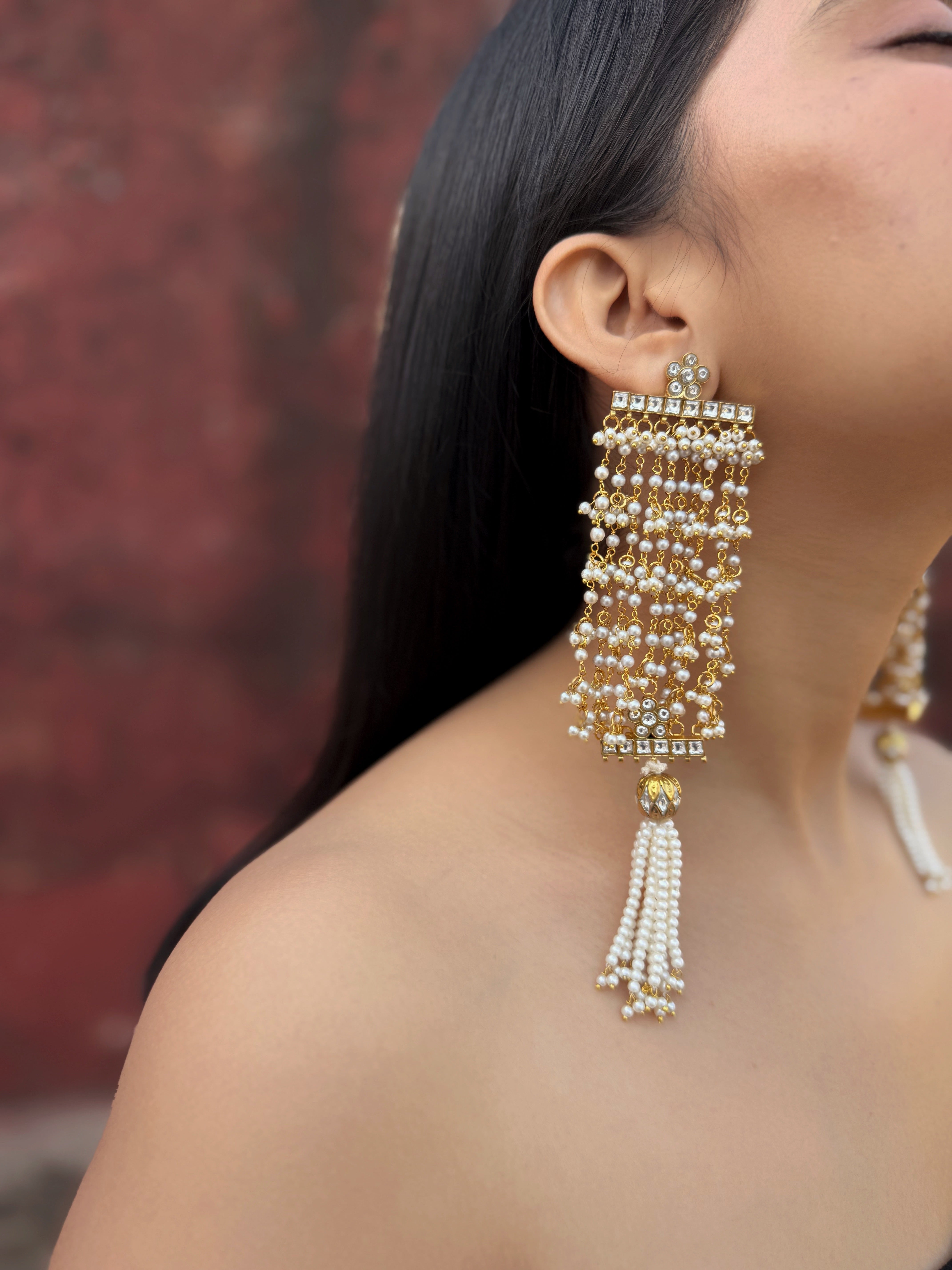 KALINDI PEARL-KUNDAN DANGLERS