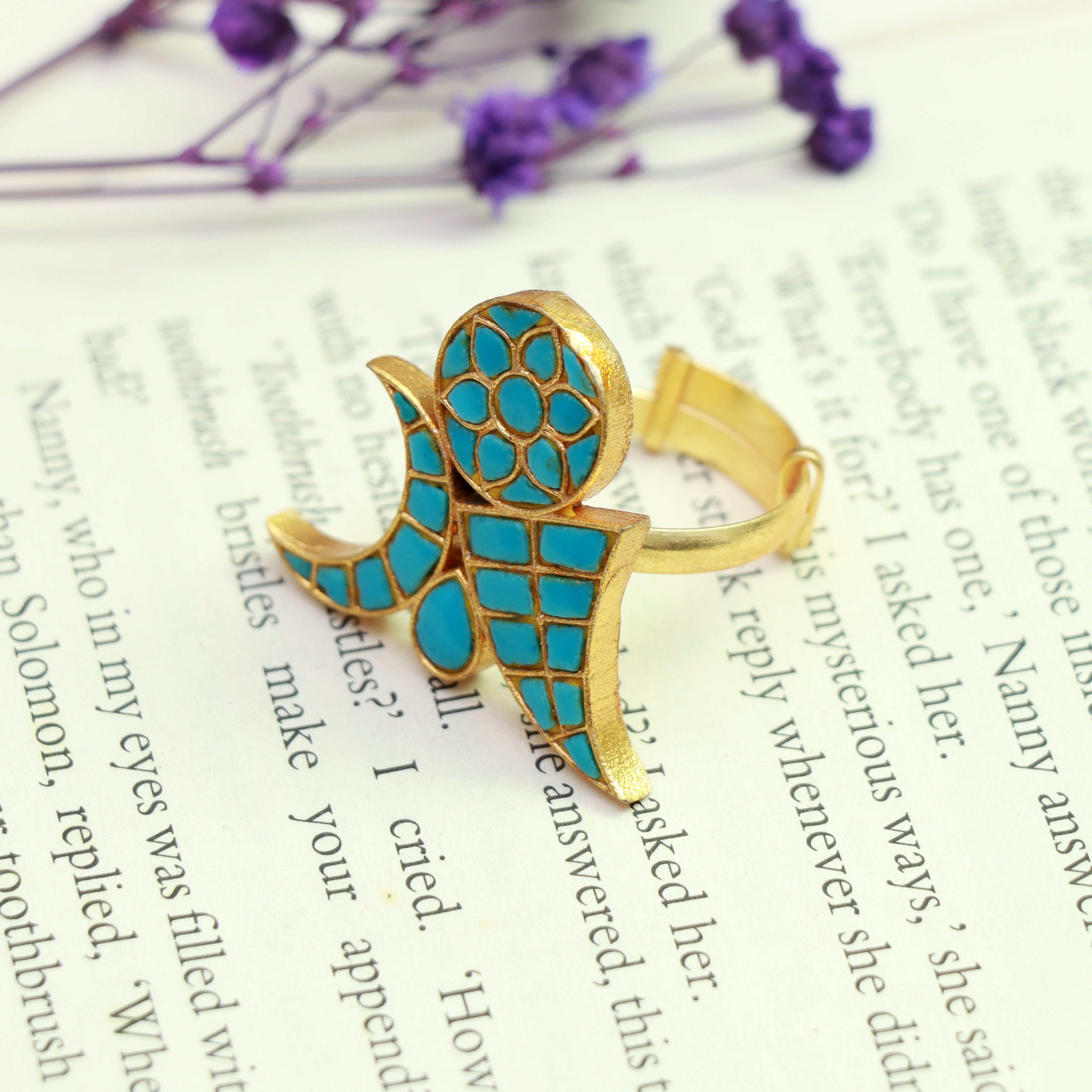 Turquoise Mosaic Bloom Ring - Dropdeadgorgeous