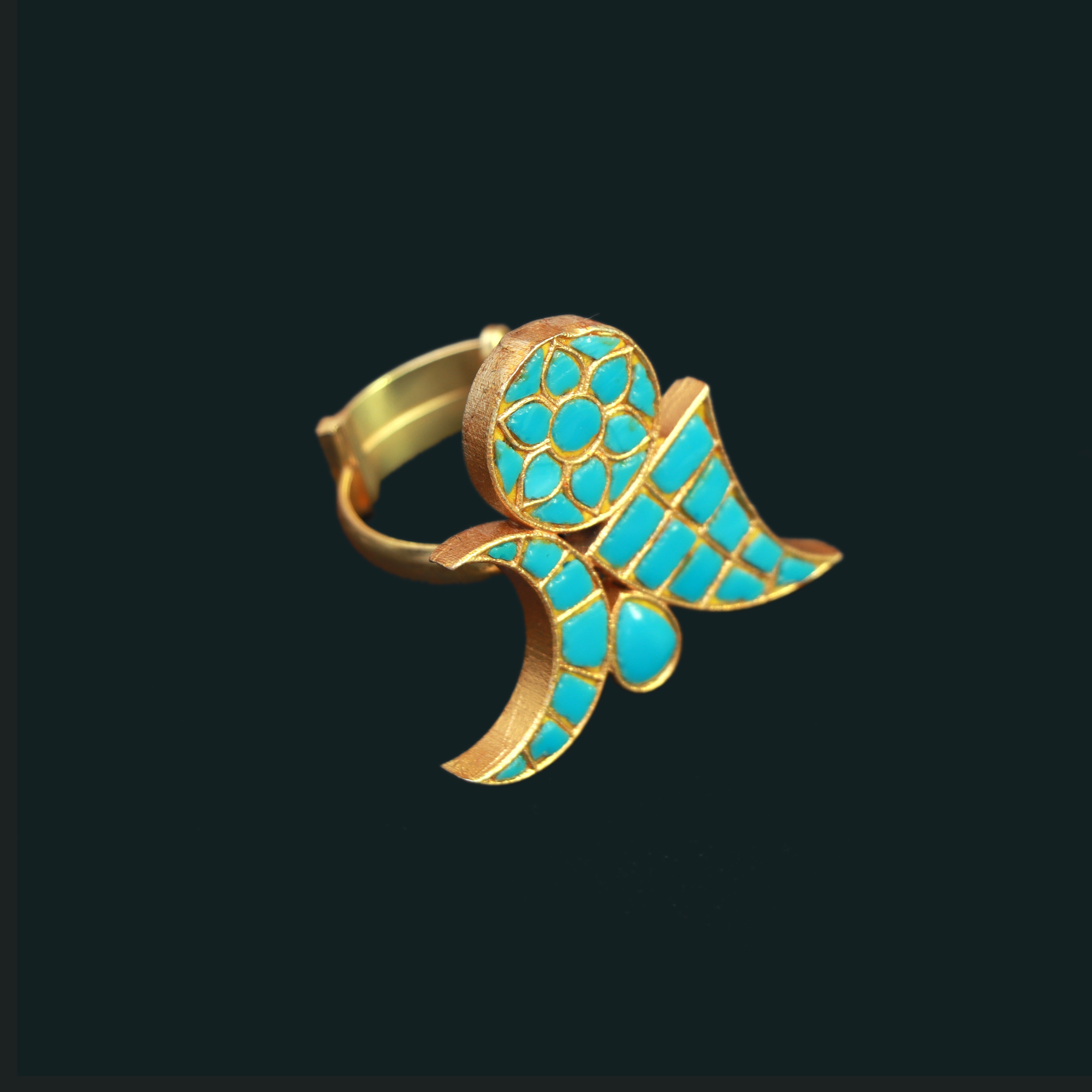Turquoise Mosaic Bloom Ring - Dropdeadgorgeous