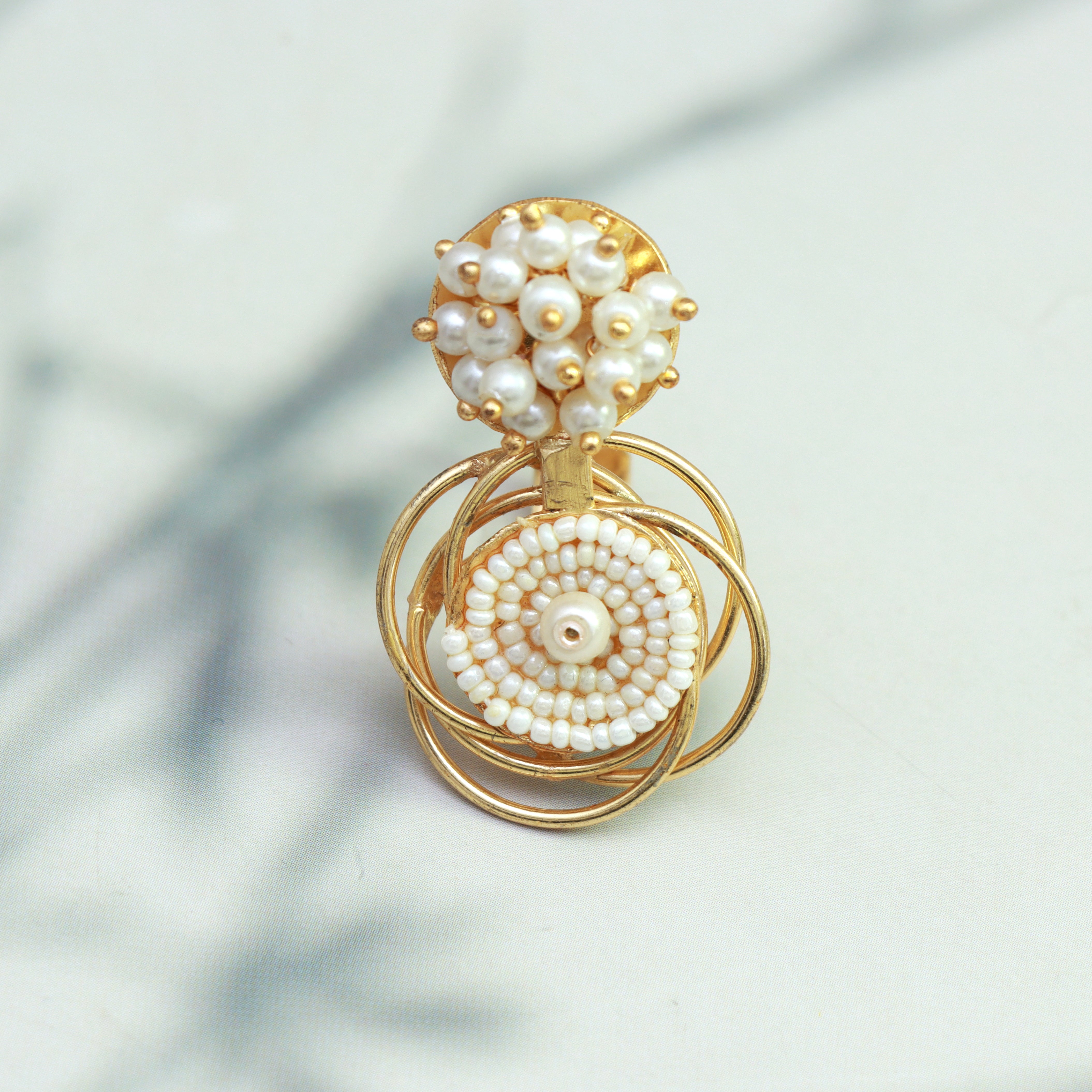 Pearl Blossom Spiral Ring - Dropdeadgorgeous