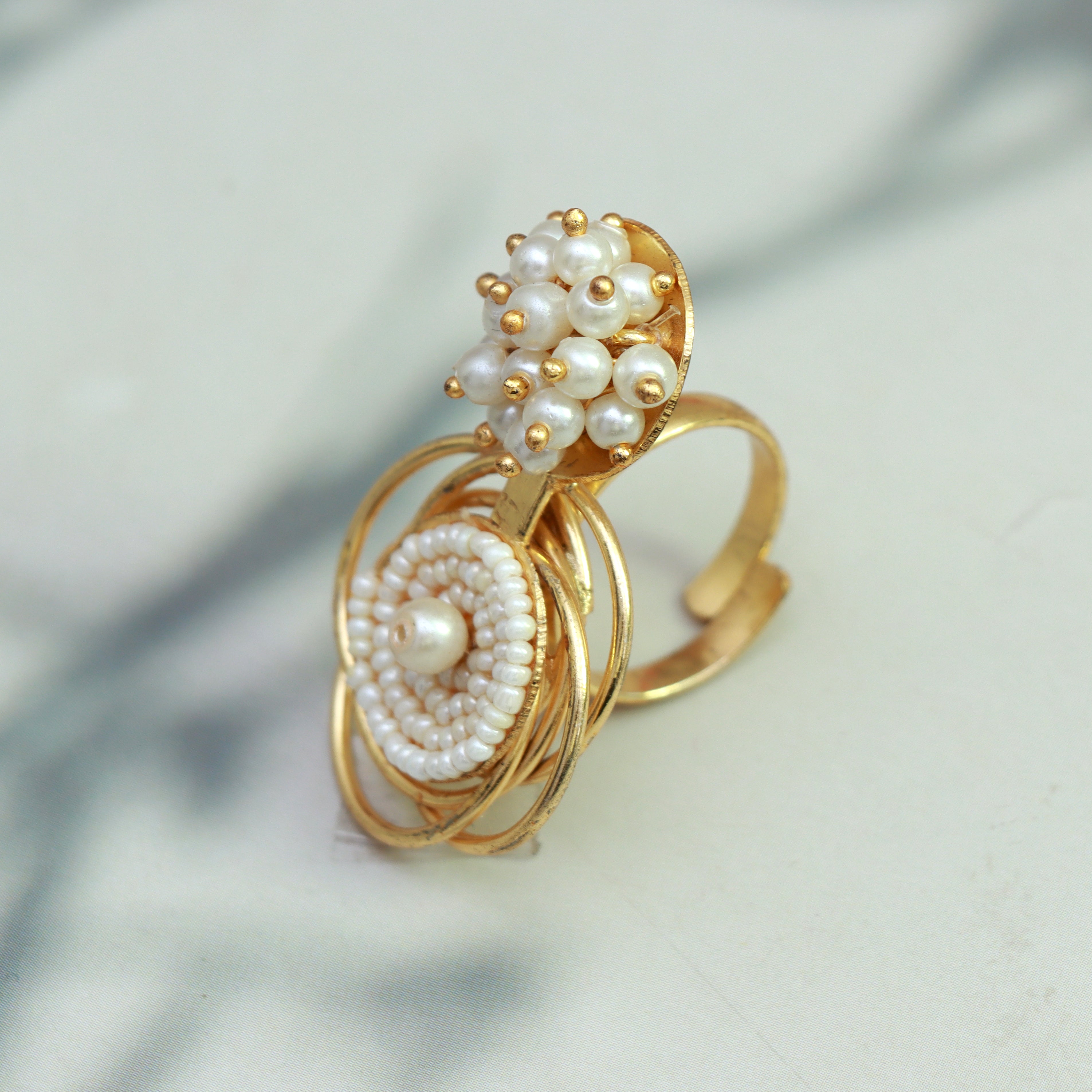 Pearl Blossom Spiral Ring - Dropdeadgorgeous