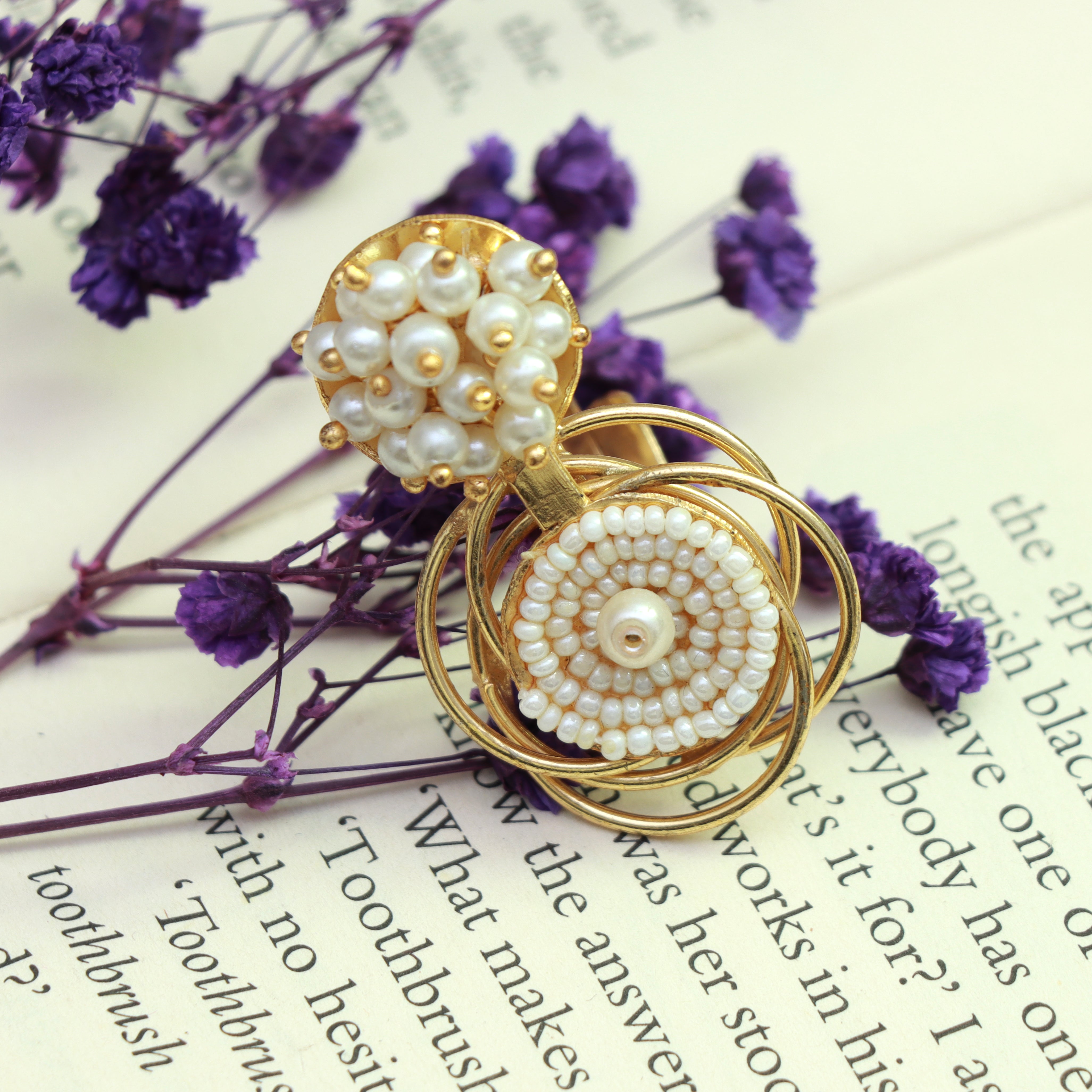 Pearl Blossom Spiral Ring - Dropdeadgorgeous