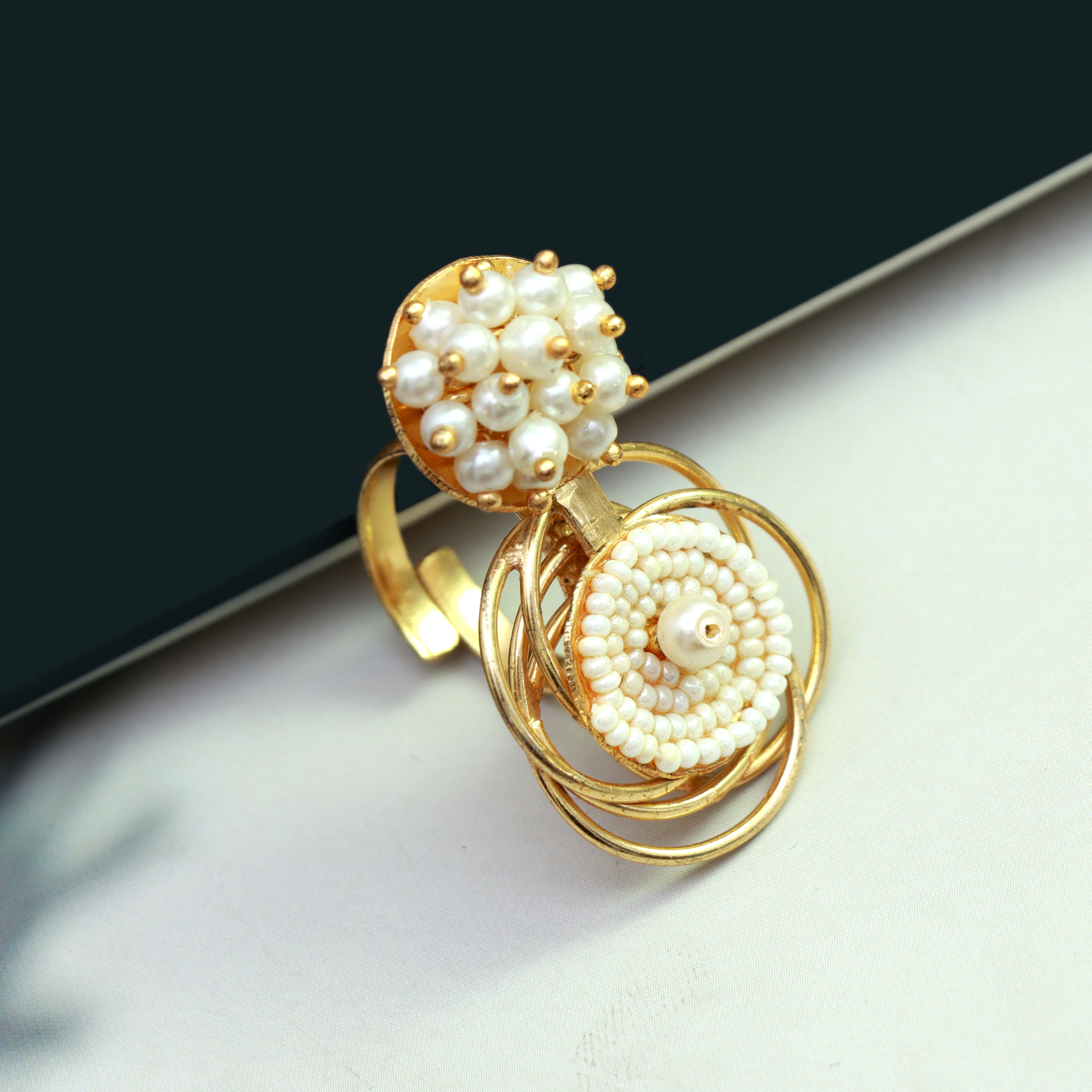 Pearl Blossom Spiral Ring - Dropdeadgorgeous