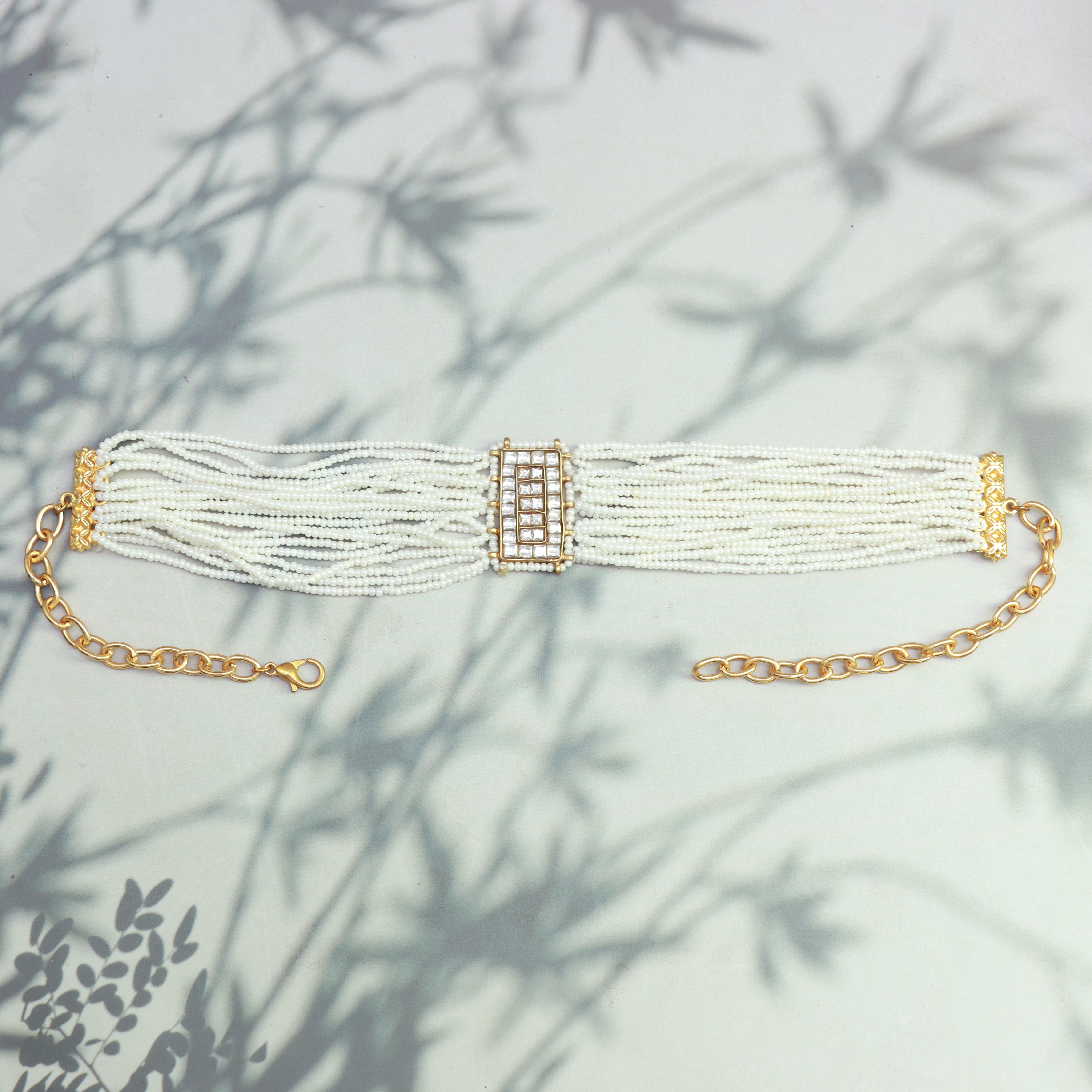 Pearl Majesty Kundan Choker - Dropdeadgorgeous