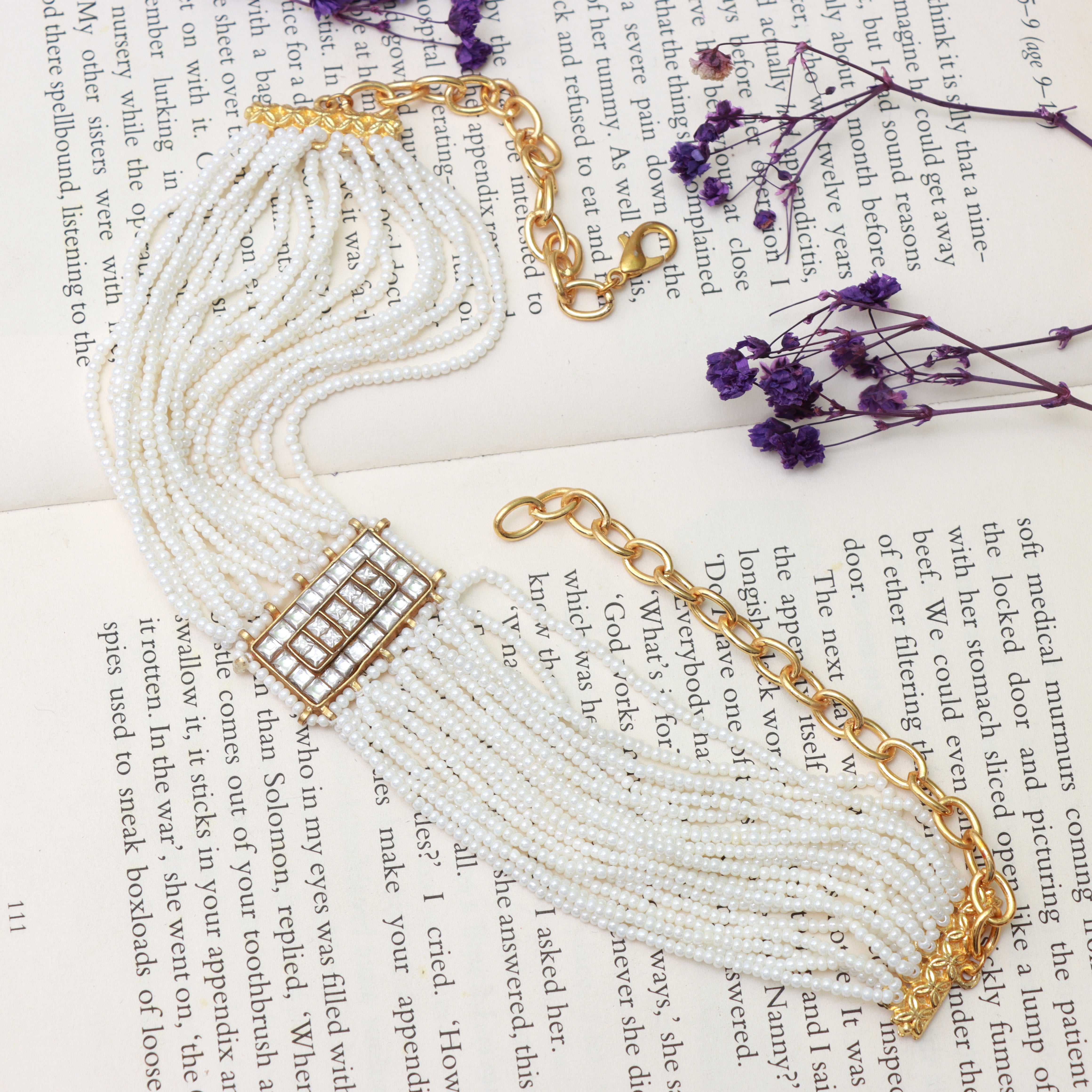 Pearl Majesty Kundan Choker - Dropdeadgorgeous