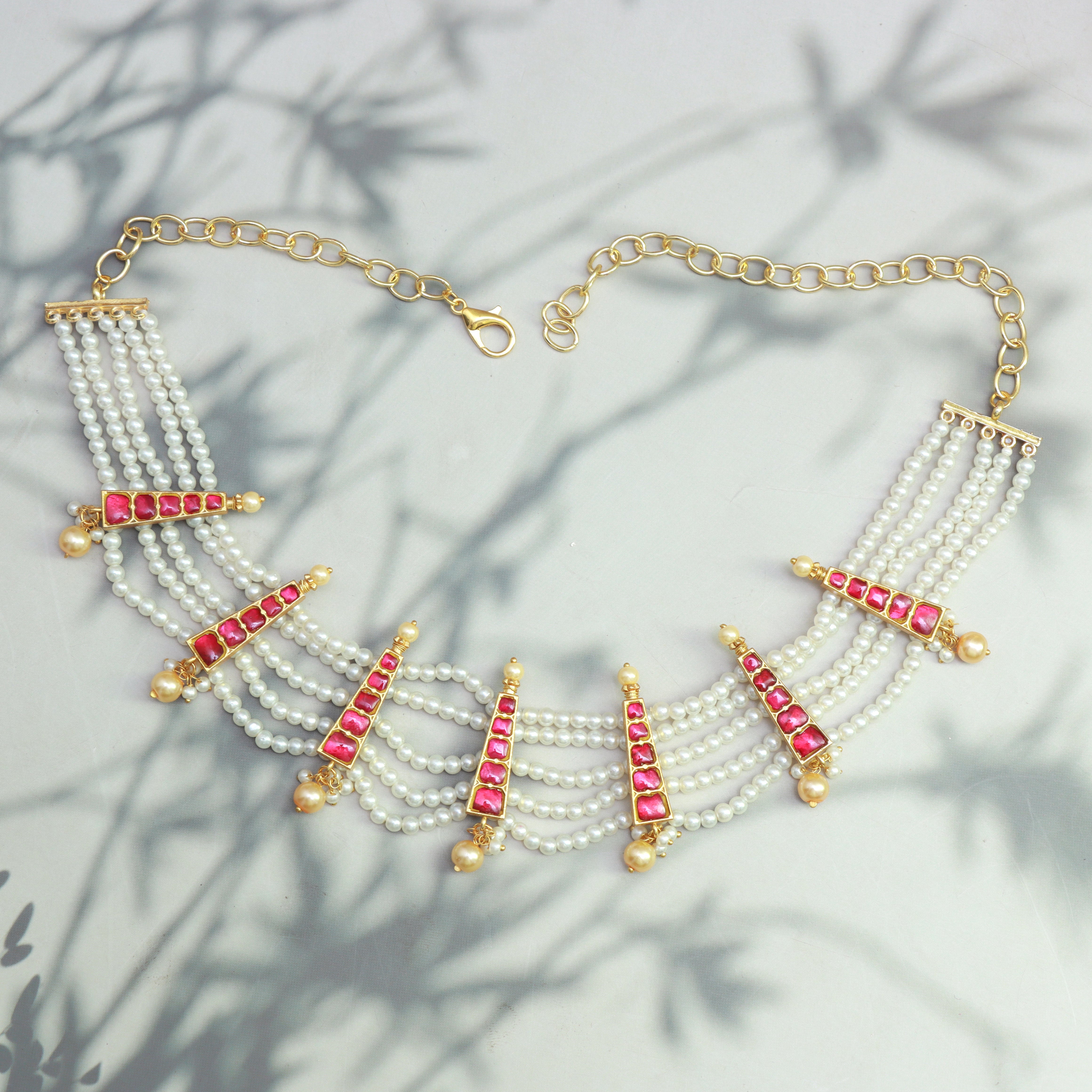 Kundan Patti Pearl Haar with Danglers - Dropdeadgorgeous