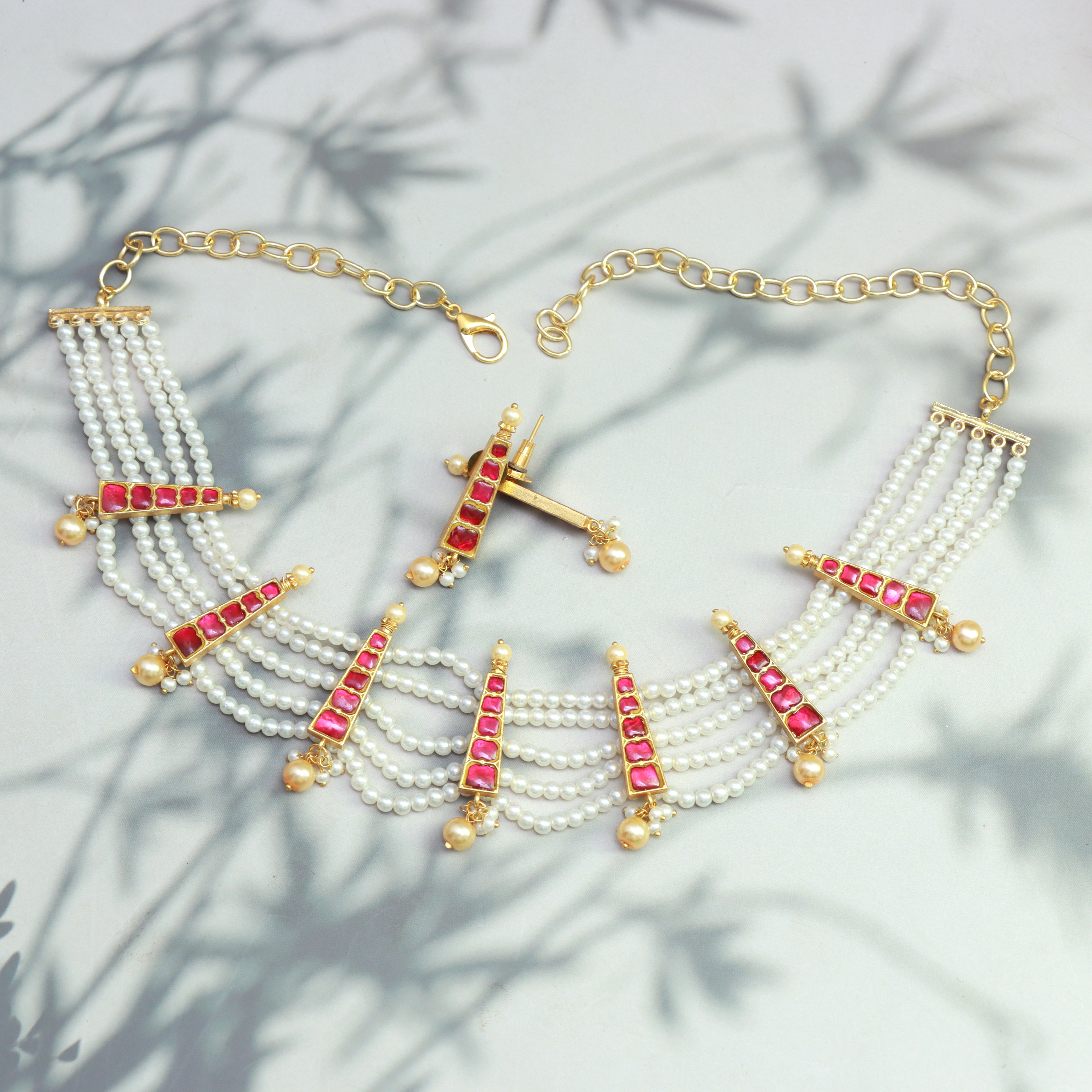 Kundan Patti Pearl Haar with Danglers - Dropdeadgorgeous