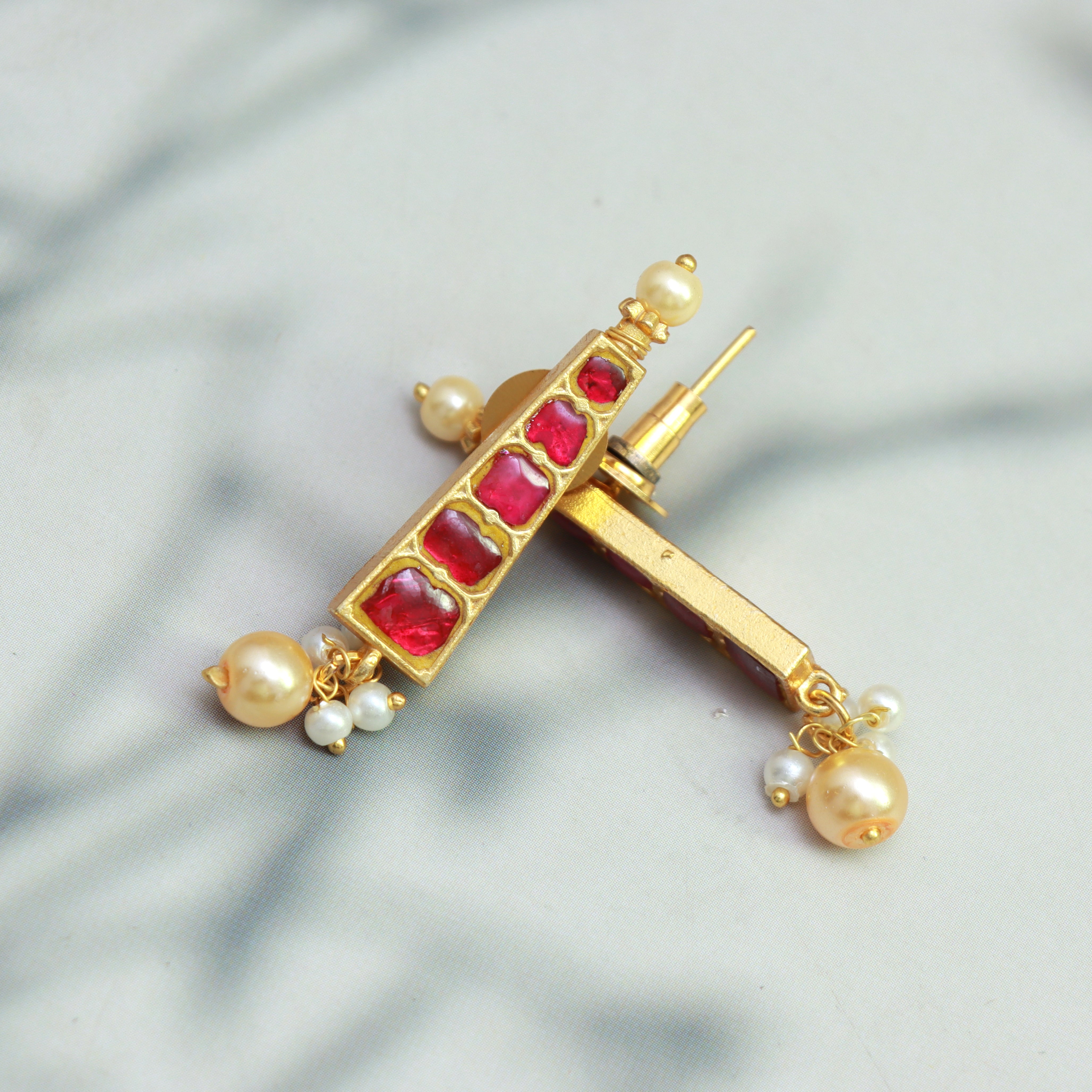 Kundan Patti Pearl Haar with Danglers - Dropdeadgorgeous