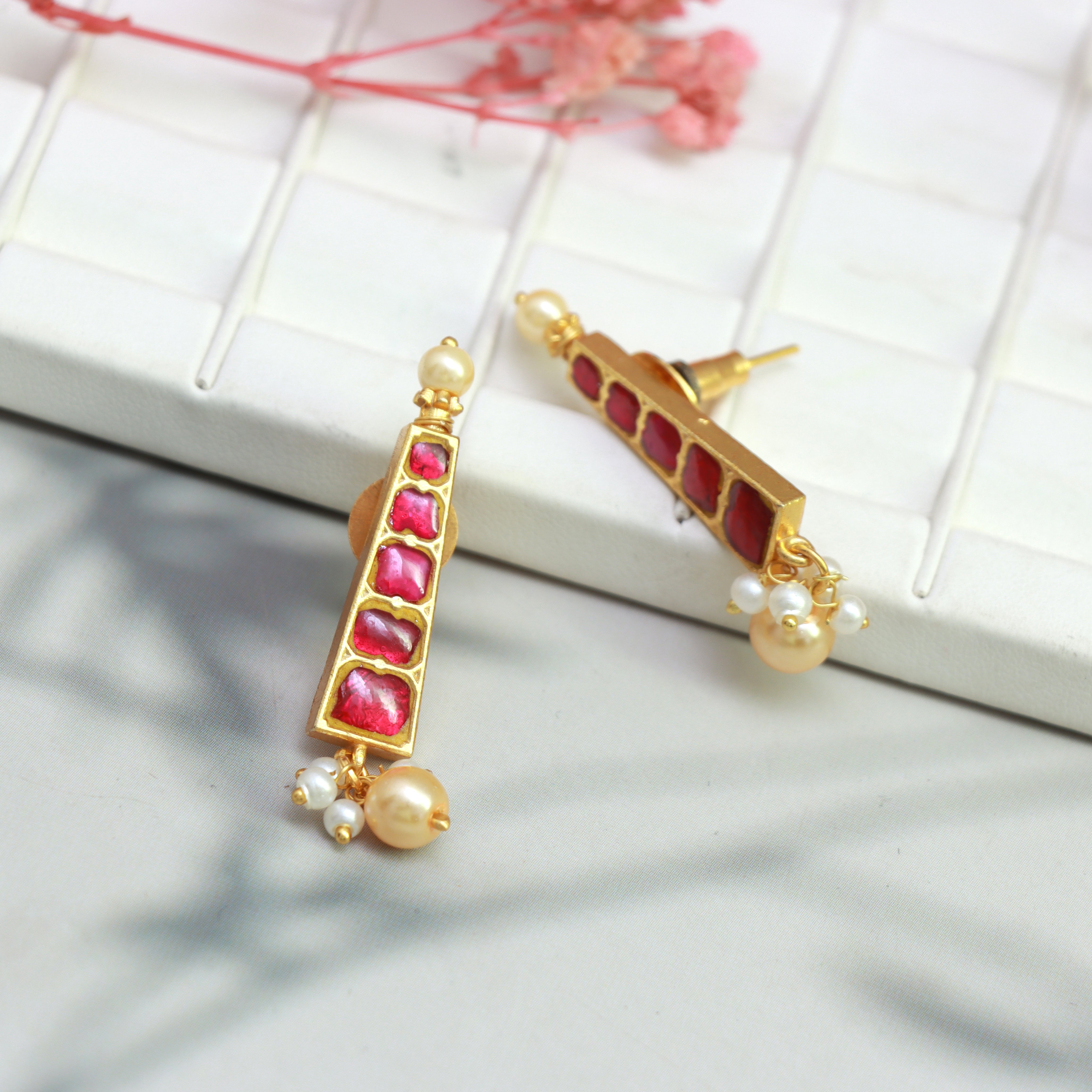 Kundan Patti Pearl Haar with Danglers - Dropdeadgorgeous