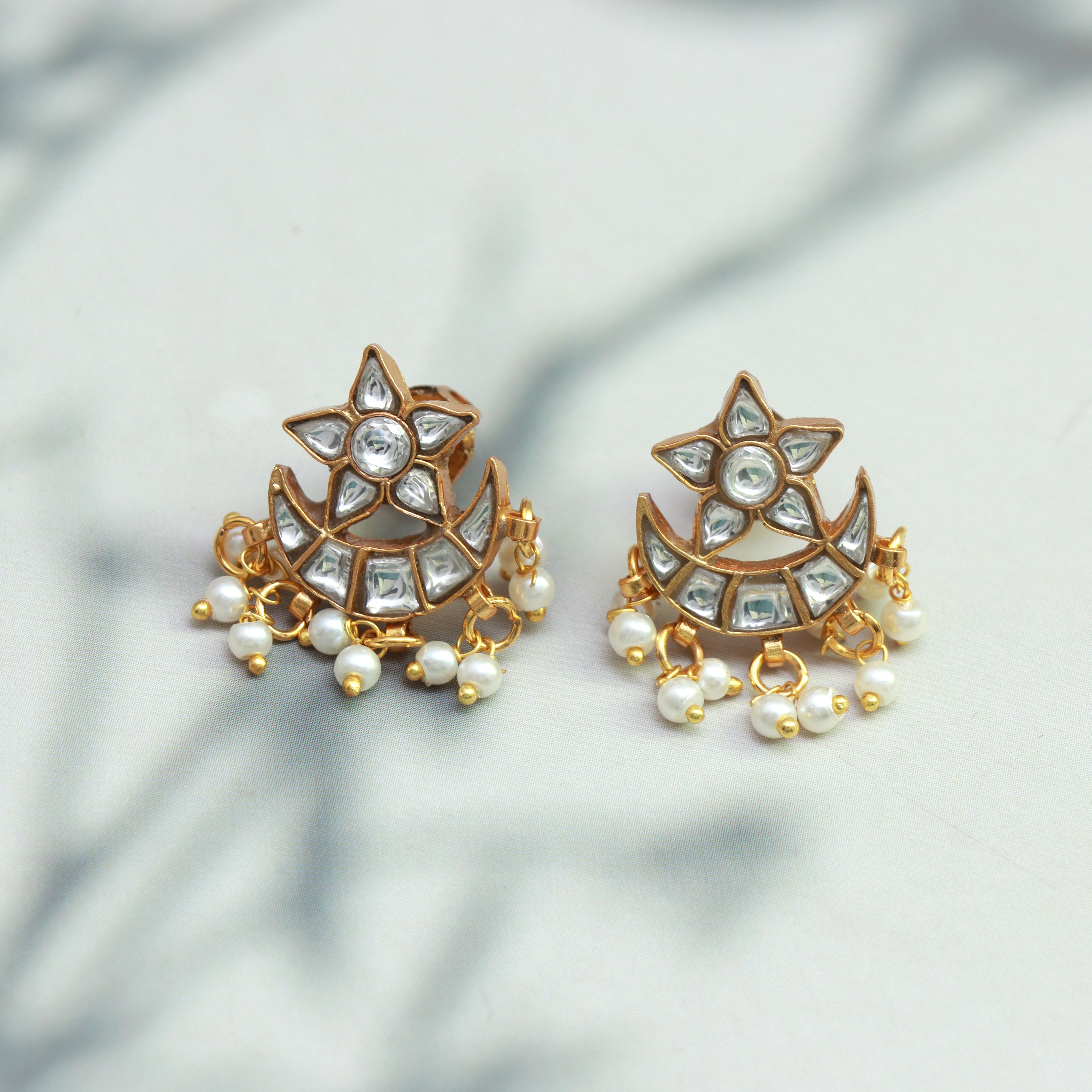 Chand-Tara Kundan Long Haar with Studs - Dropdeadgorgeous