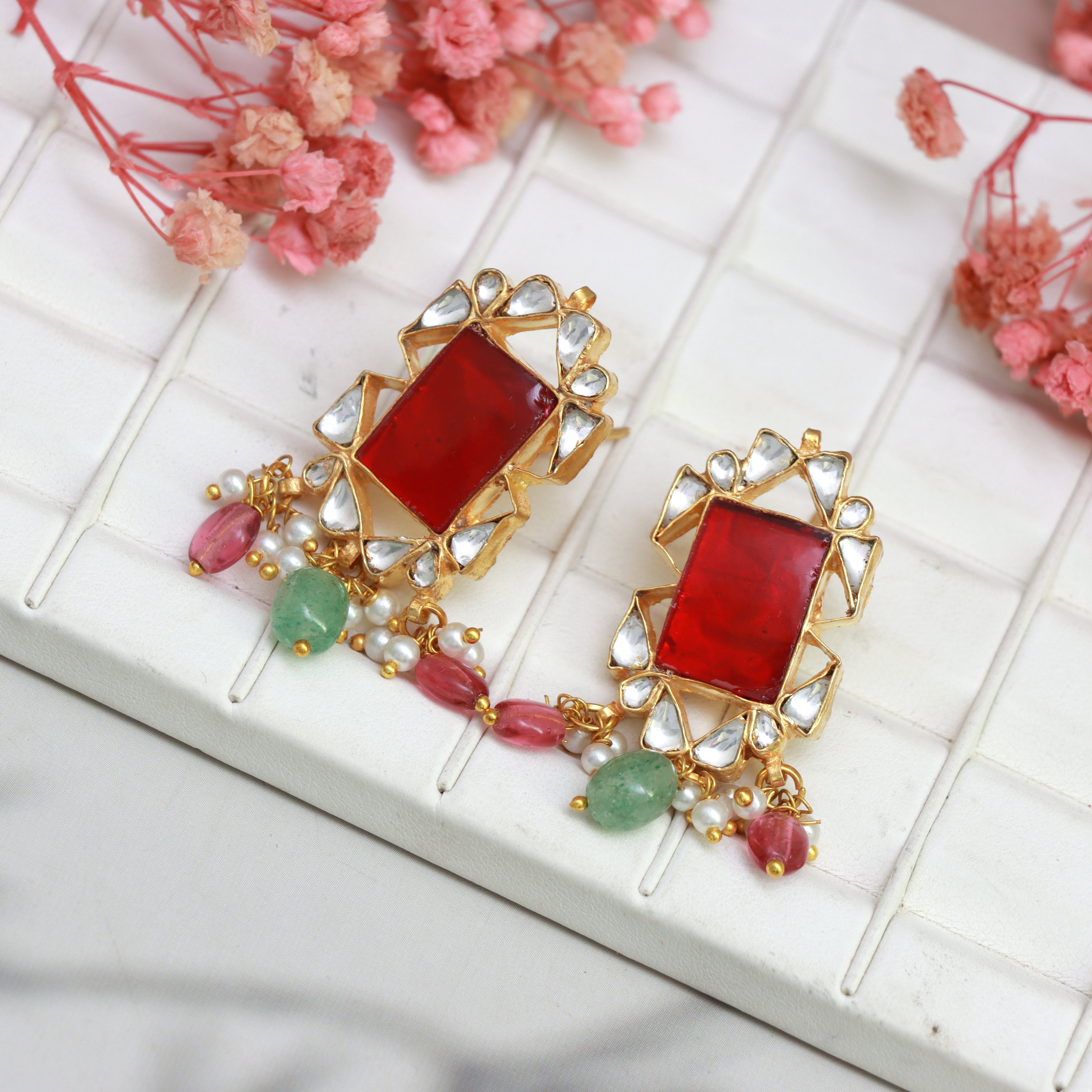 Rajwada Polki Kundan Bridal Choker Set - Dropdeadgorgeous