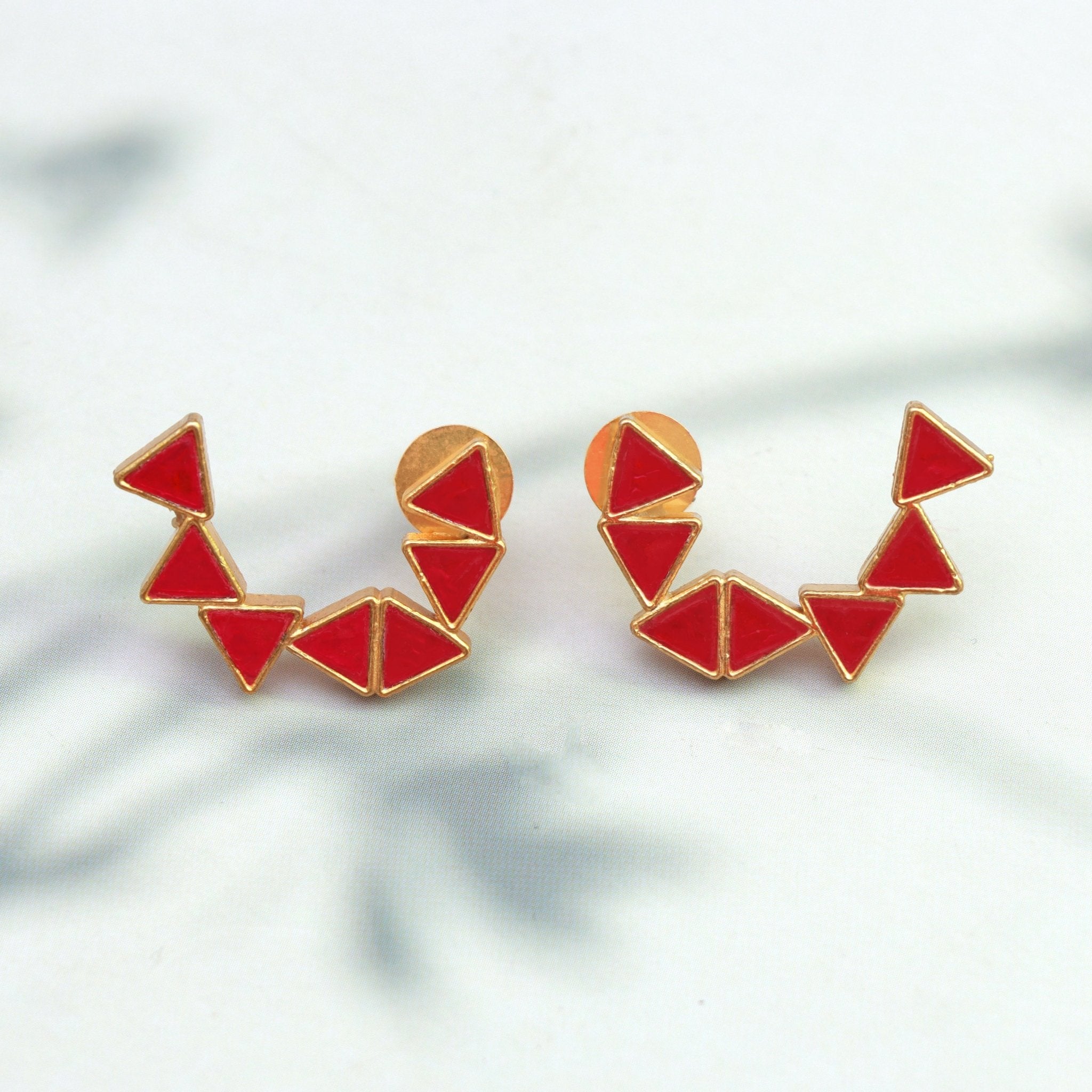 Scarlet Prism Ear Cuffs - Dropdeadgorgeous
