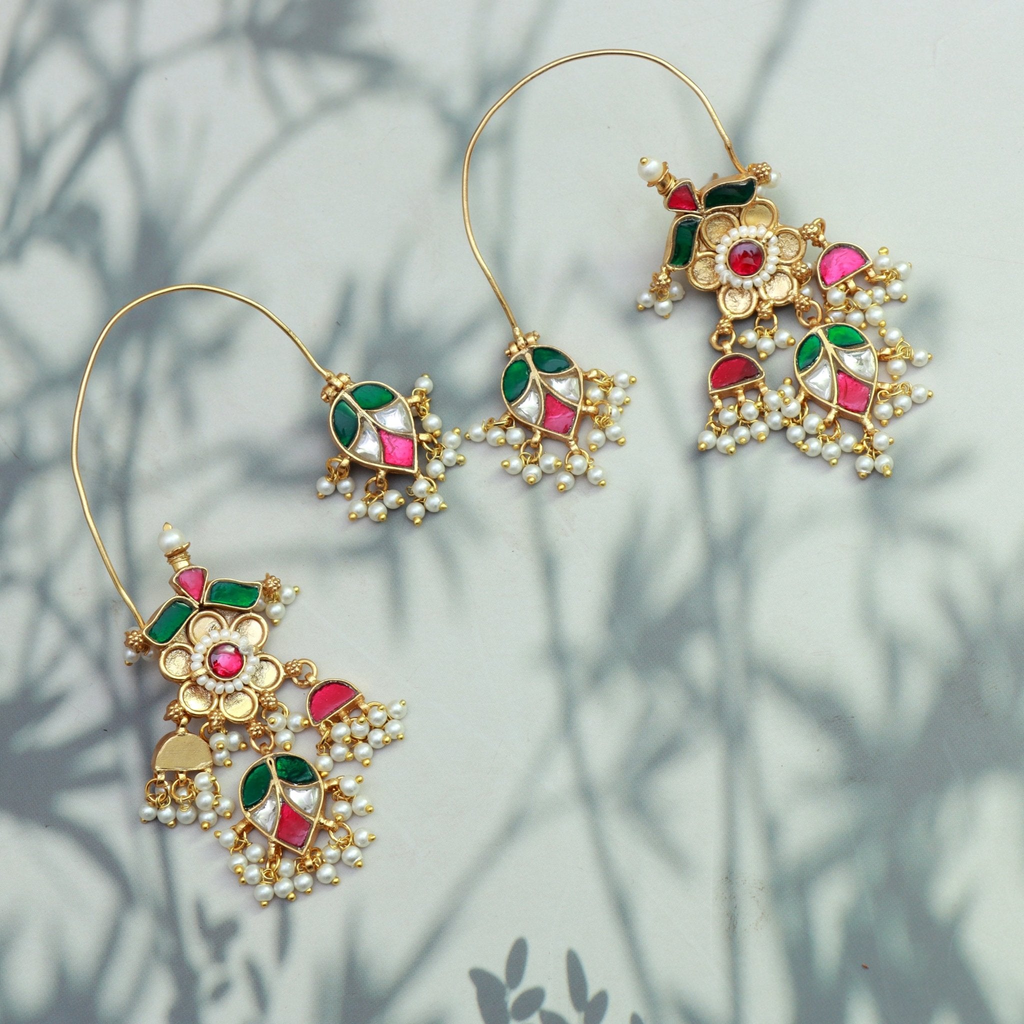 Mughal Meenakari Passa Earrings - Dropdeadgorgeous