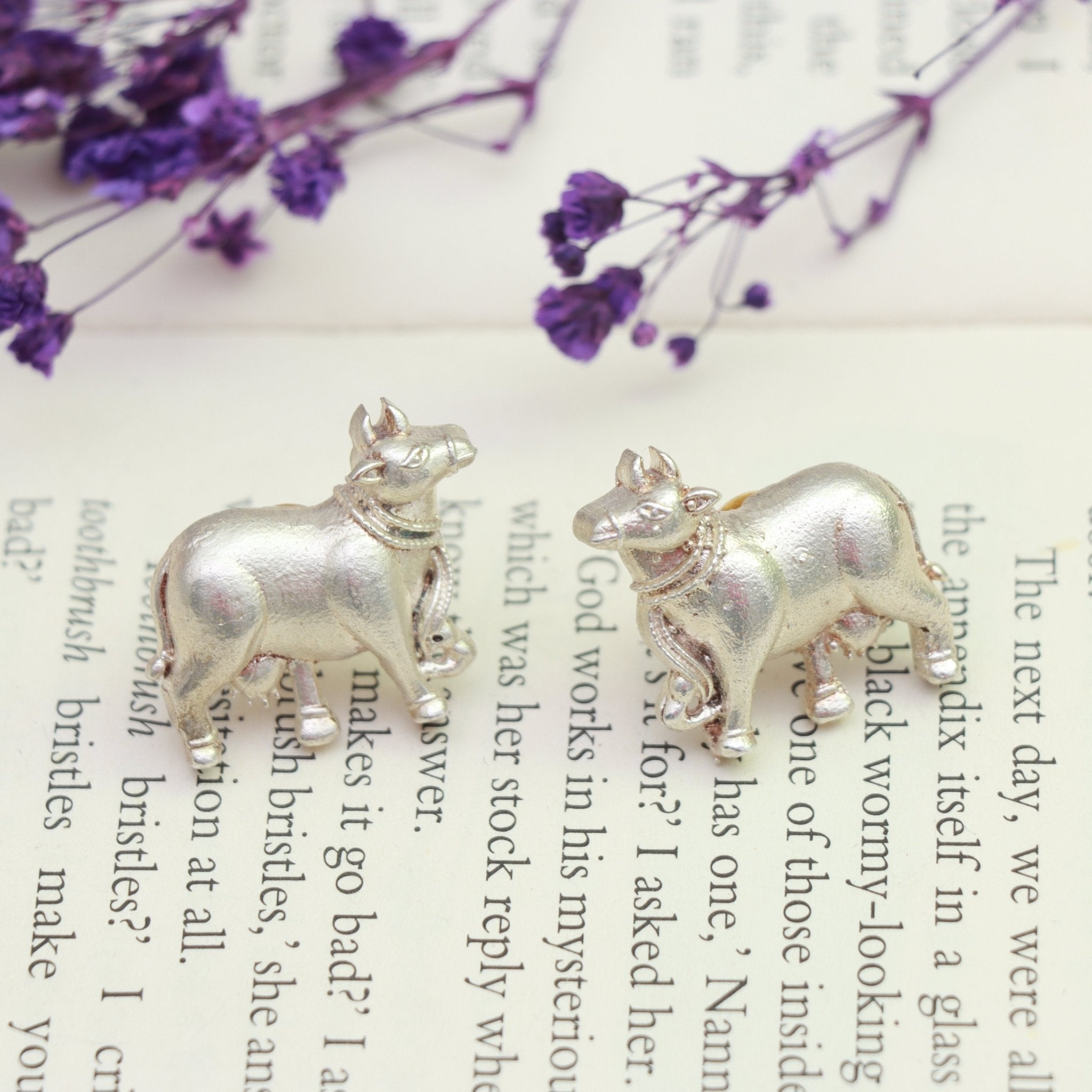 Sacred Nandi Silver Studs - Dropdeadgorgeous