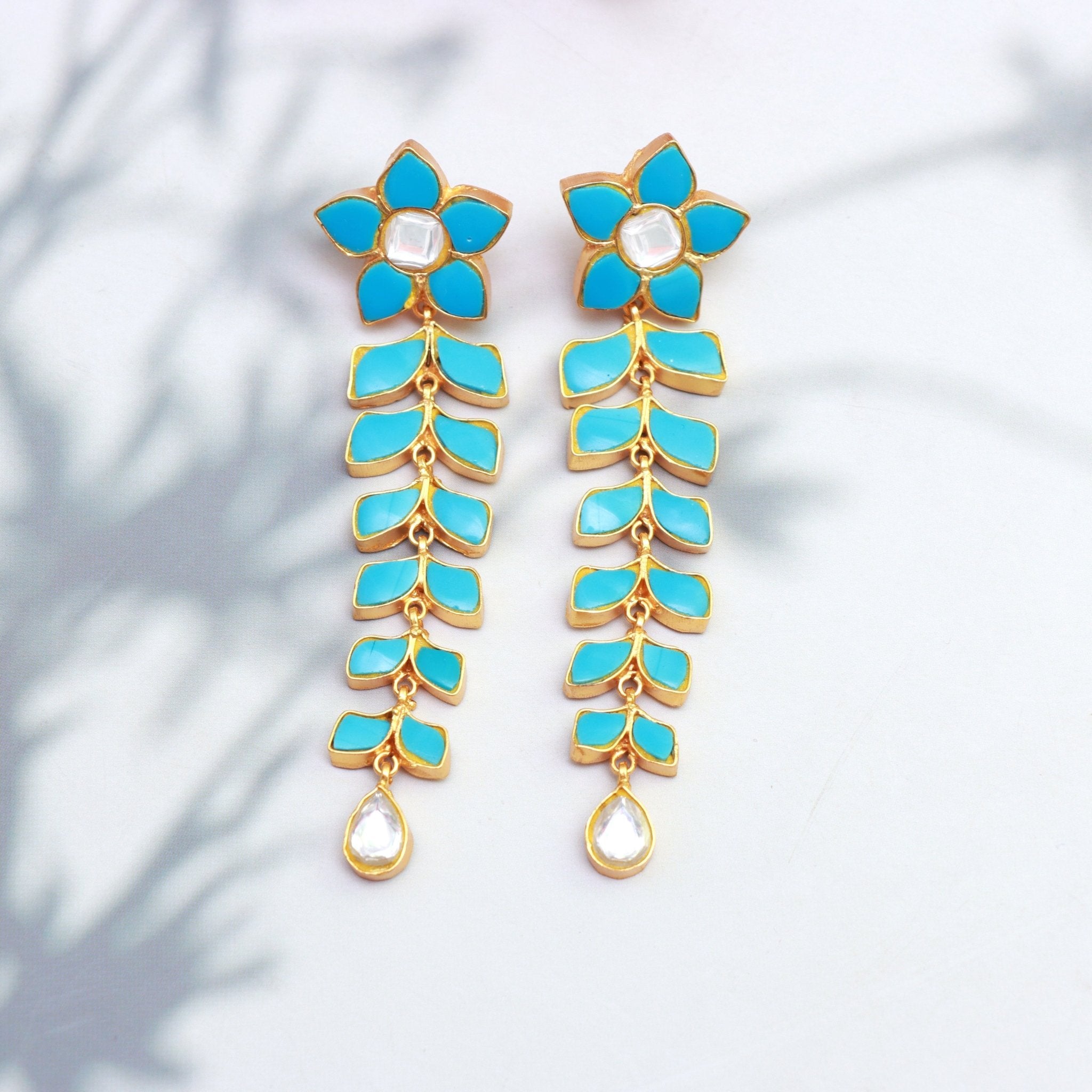 Azure Bloom Cascade Earrings - Dropdeadgorgeous
