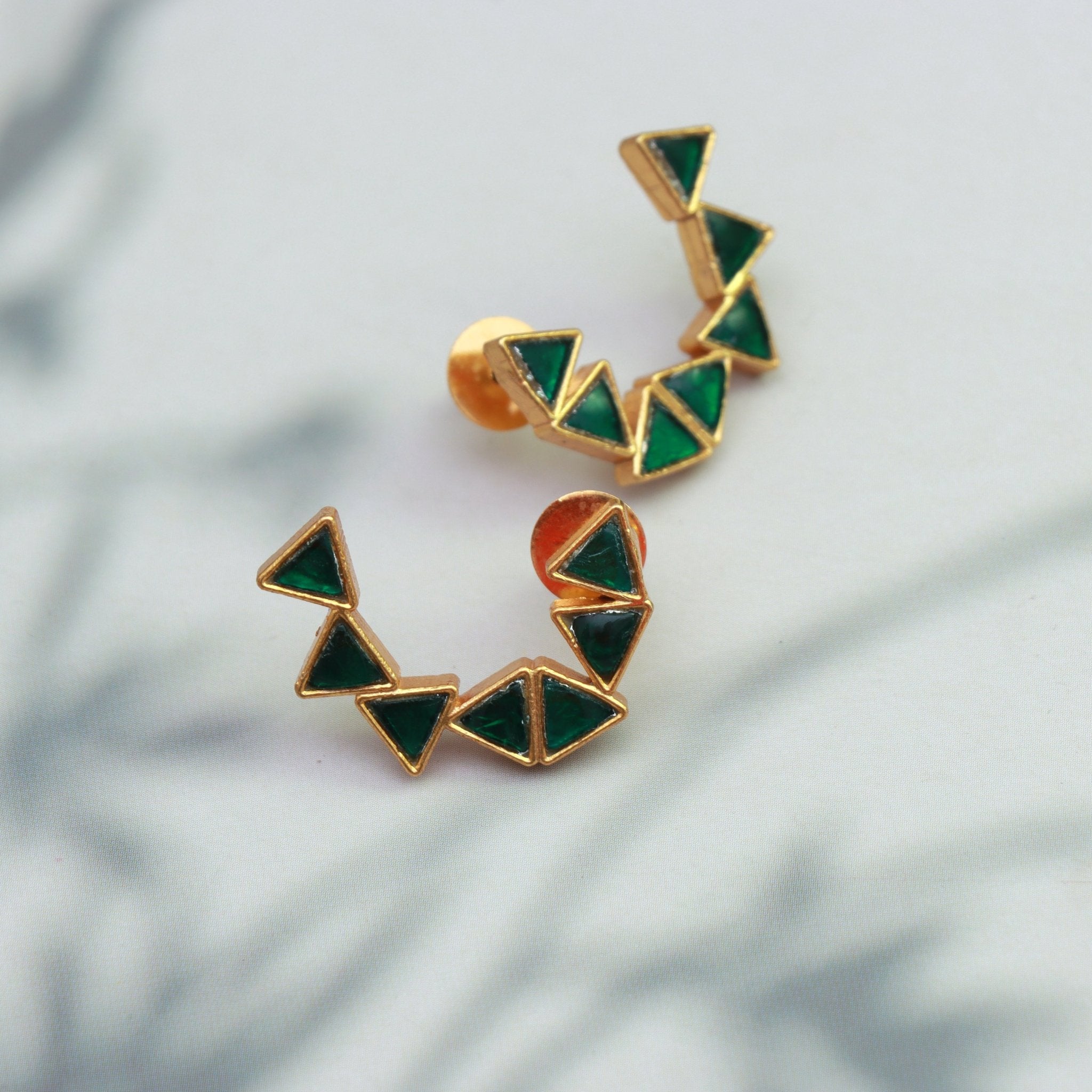 Emerald Maze Stud Earrings - Dropdeadgorgeous