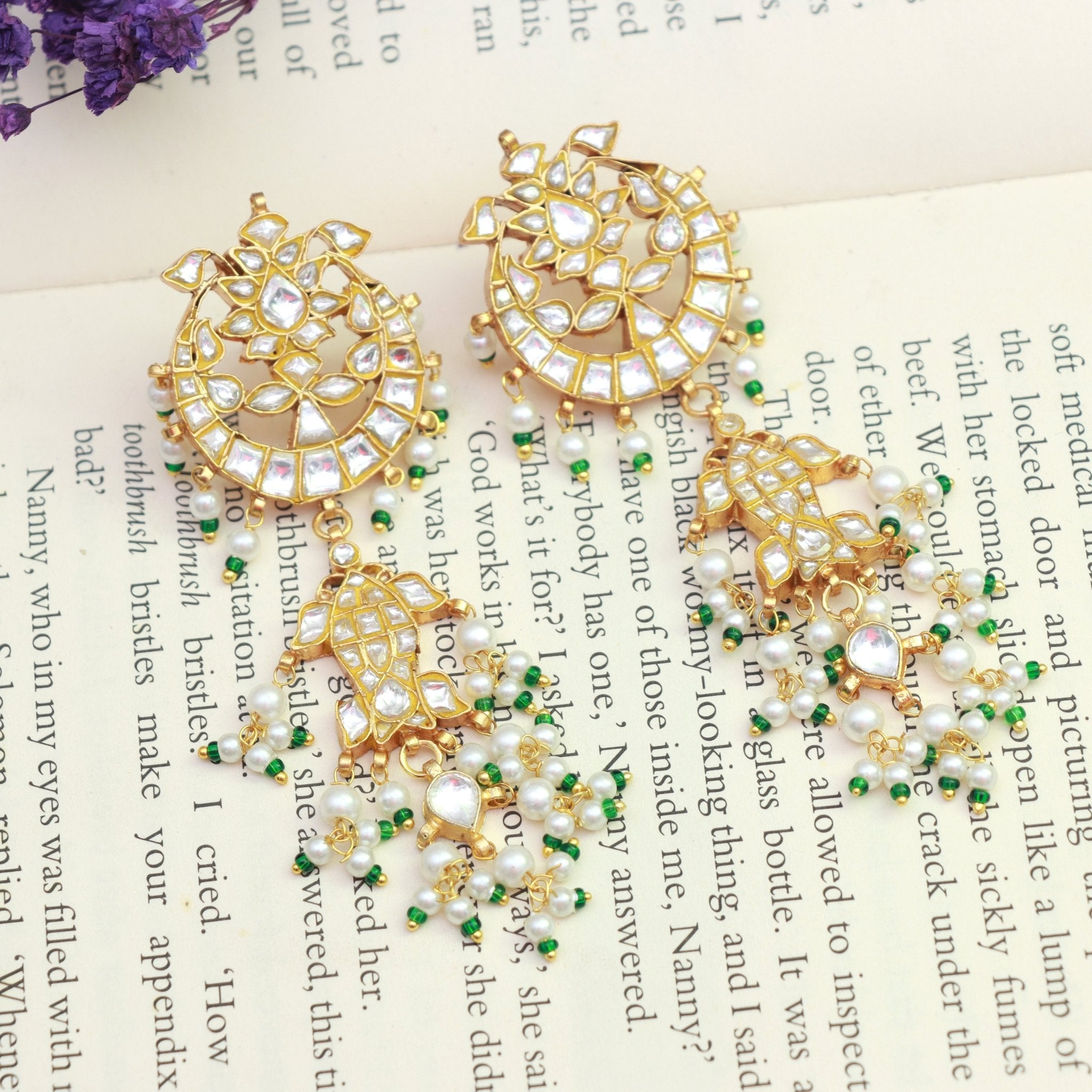 Royal Kundan Jhumka Drops - Dropdeadgorgeous