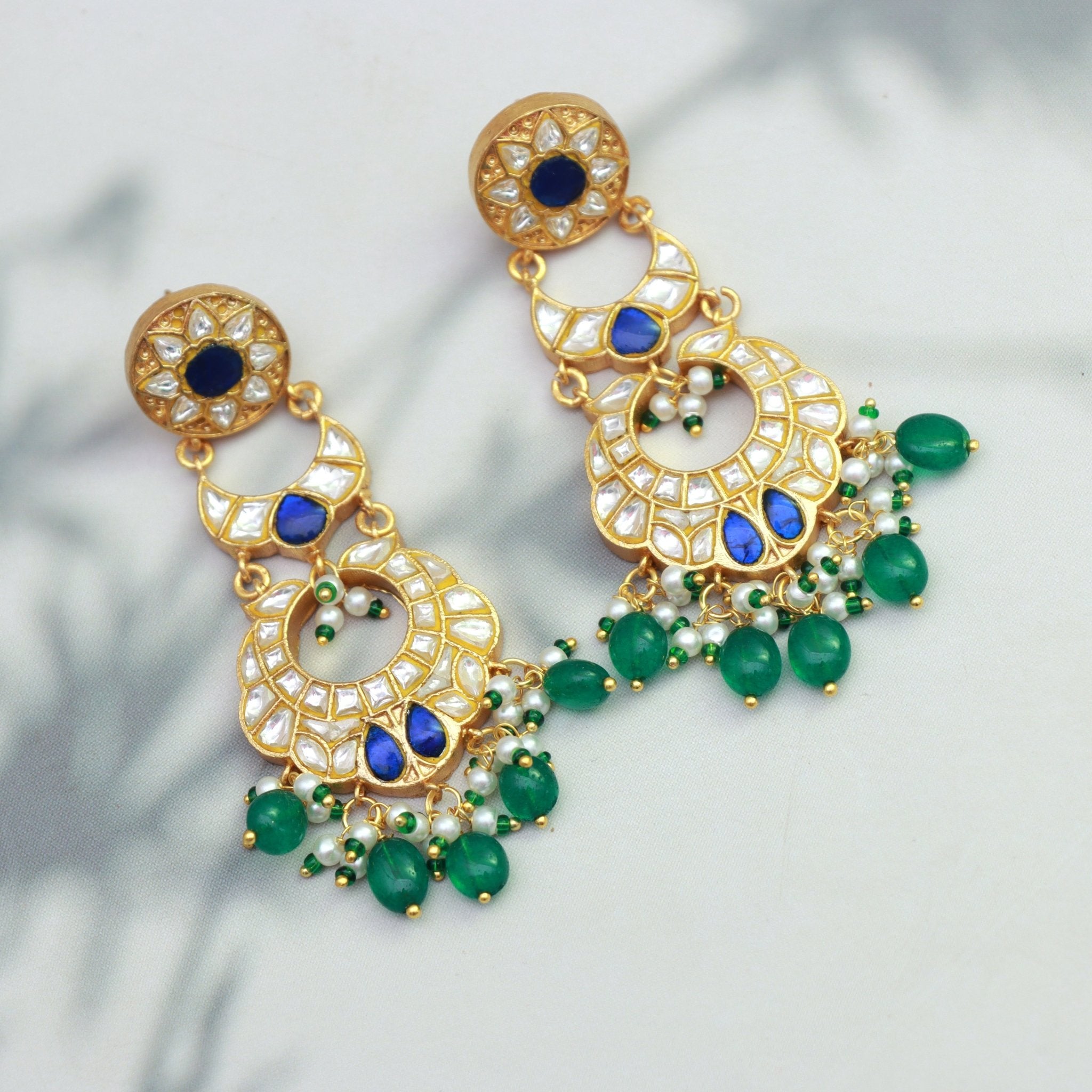 Royal Sapphire Crescent Earrings - Dropdeadgorgeous