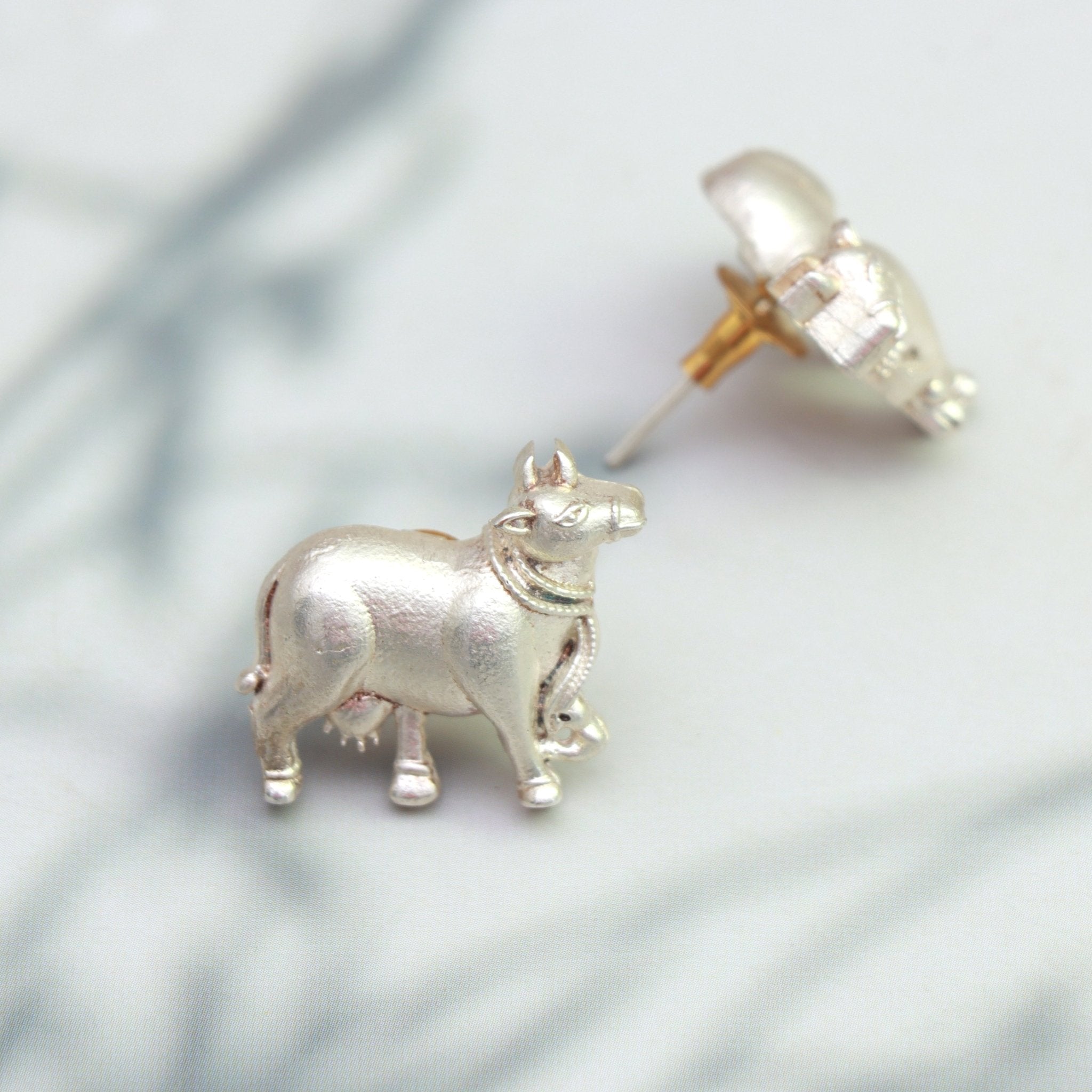 Sacred Nandi Silver Studs - Dropdeadgorgeous