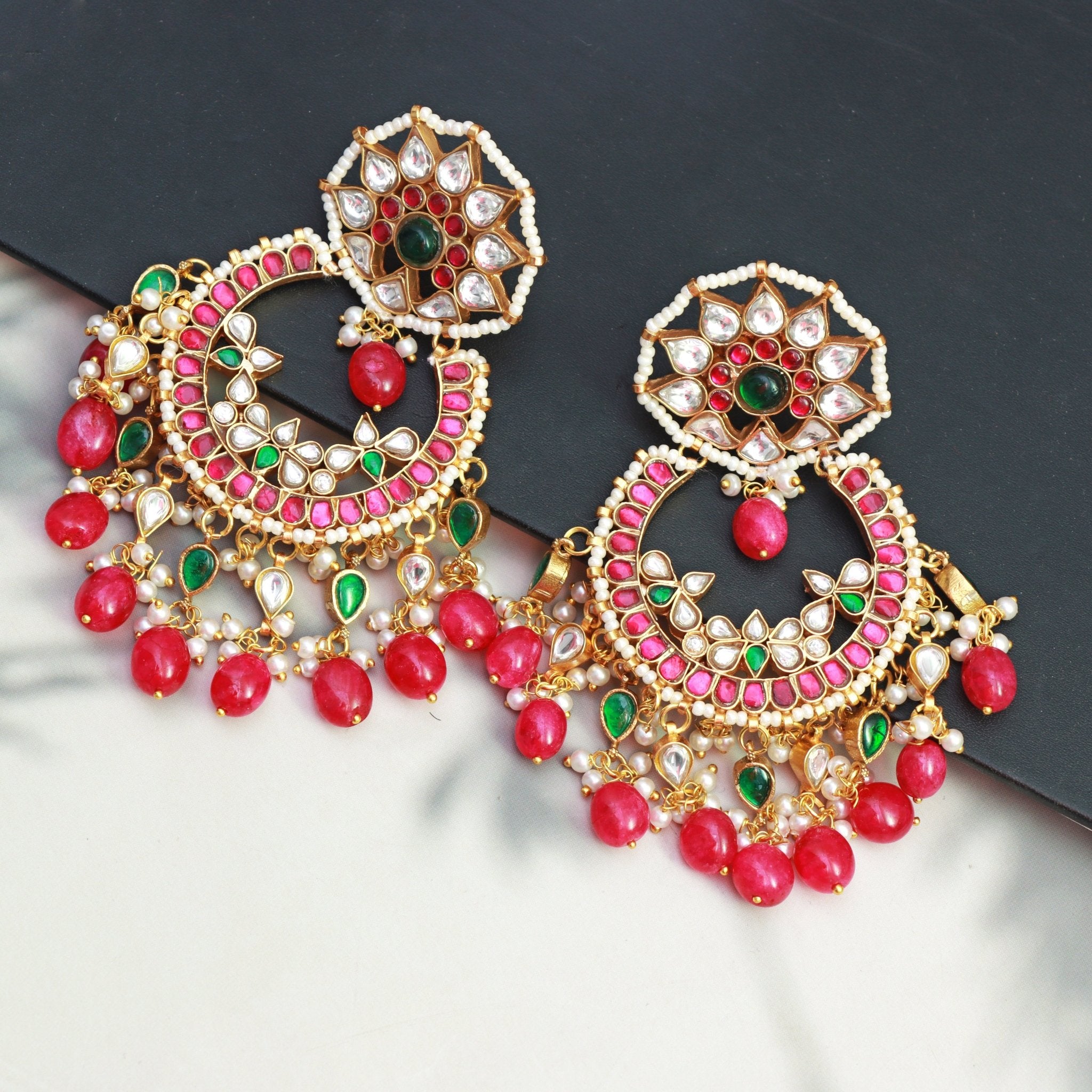 Rajwada Ruby Chandbalis - Dropdeadgorgeous