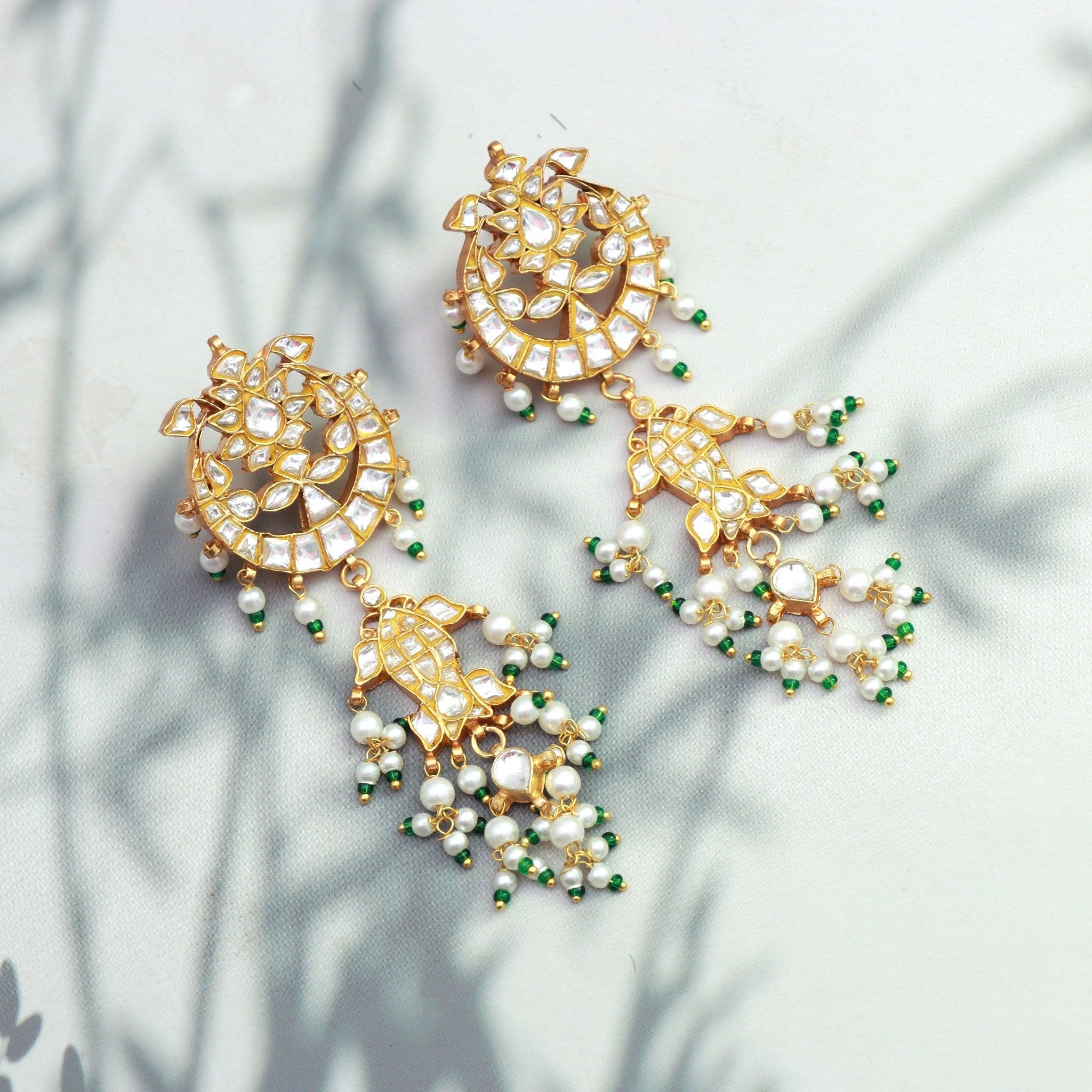 Royal Kundan Jhumka Drops - Dropdeadgorgeous