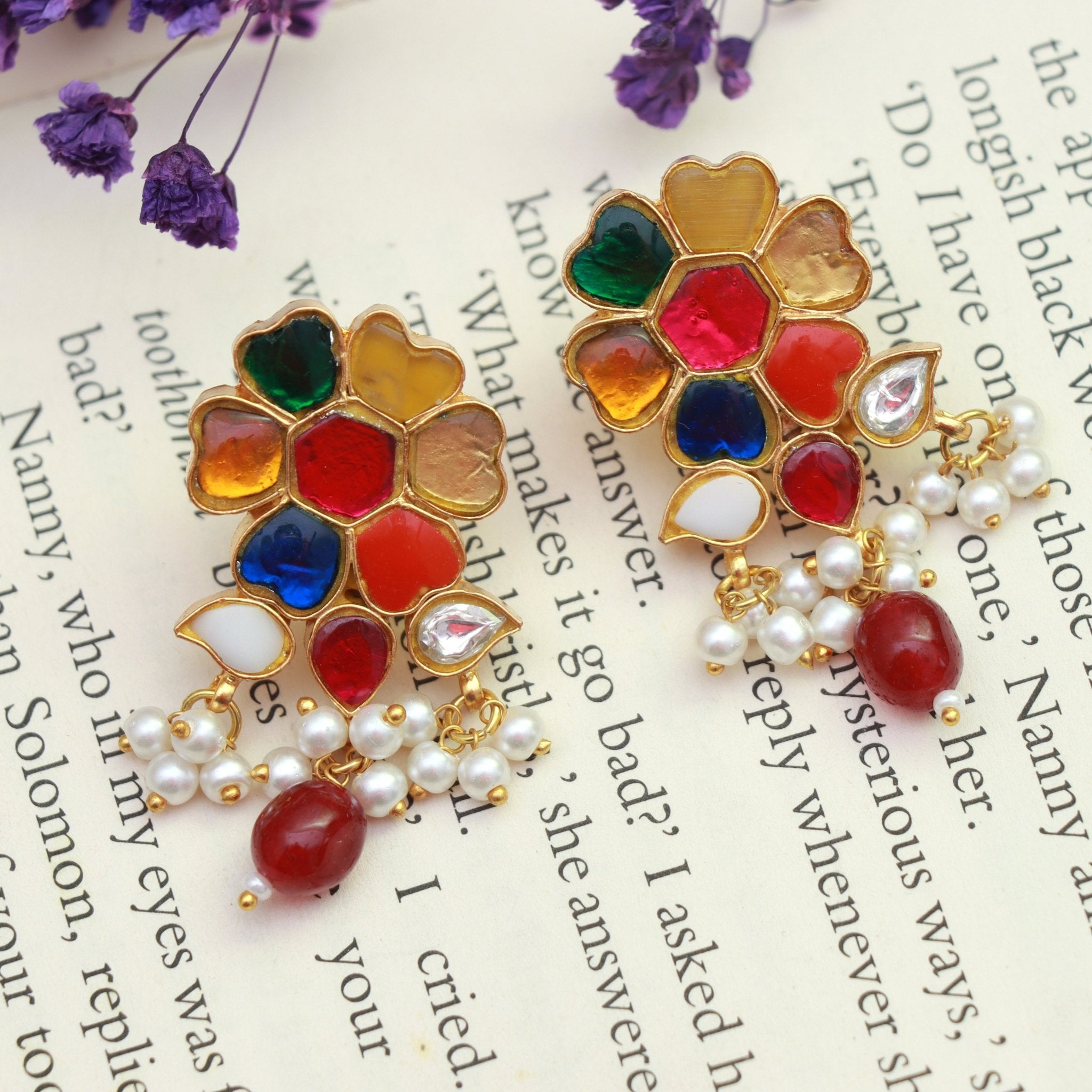 Eternal Bloom Kundan Earrings - Dropdeadgorgeous