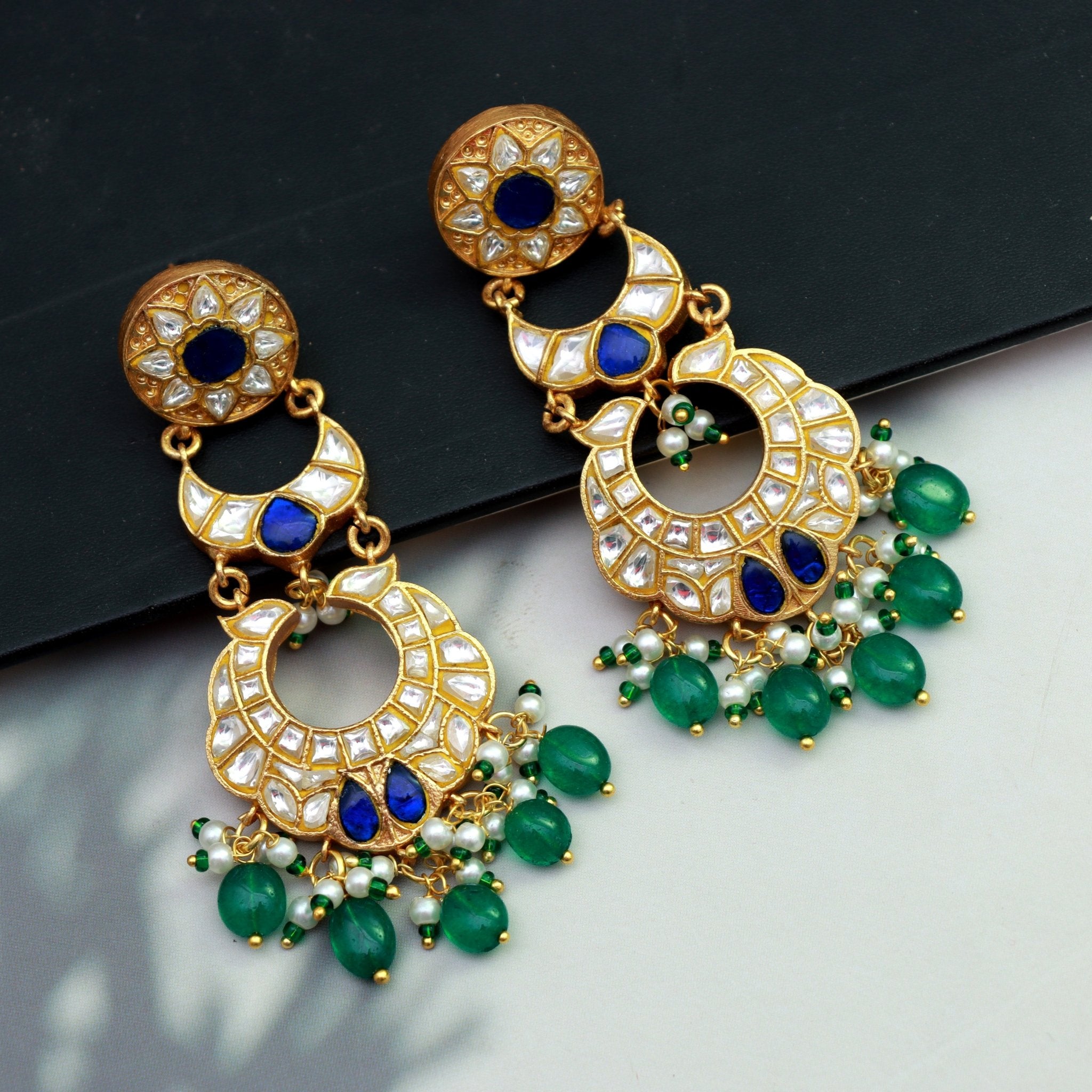 Royal Sapphire Crescent Earrings - Dropdeadgorgeous