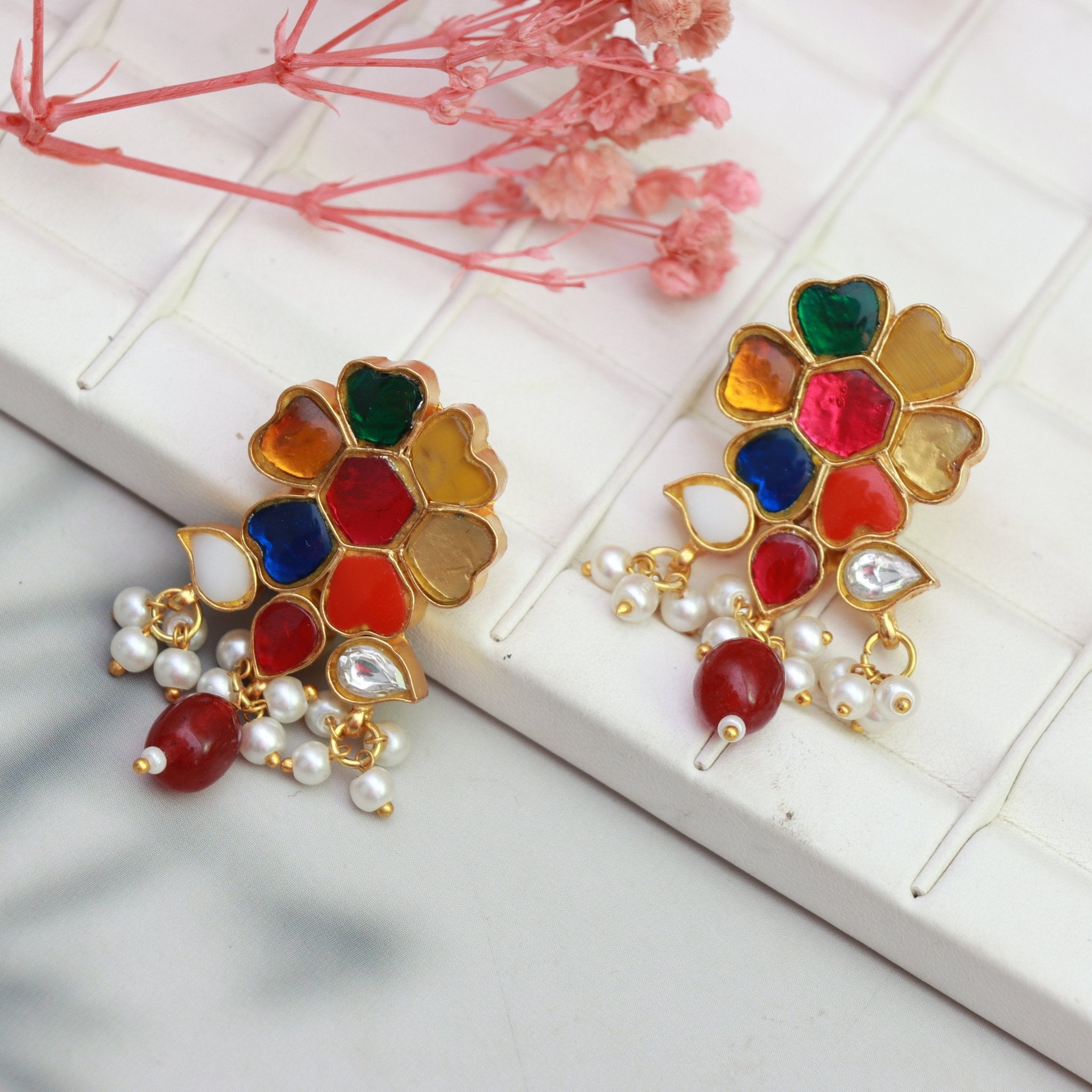Eternal Bloom Kundan Earrings - Dropdeadgorgeous