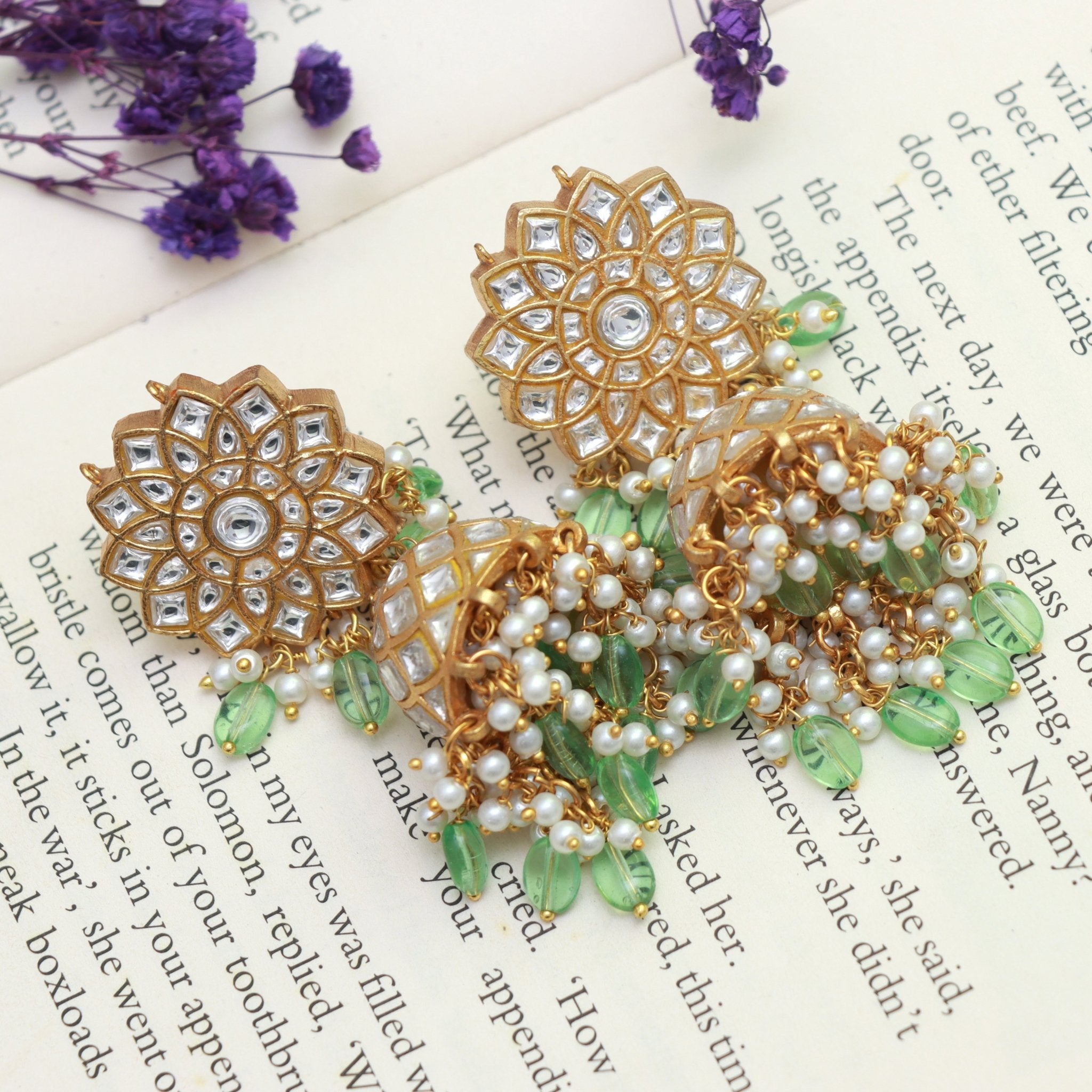 Regal Kundan Jhumka Earrings - Dropdeadgorgeous