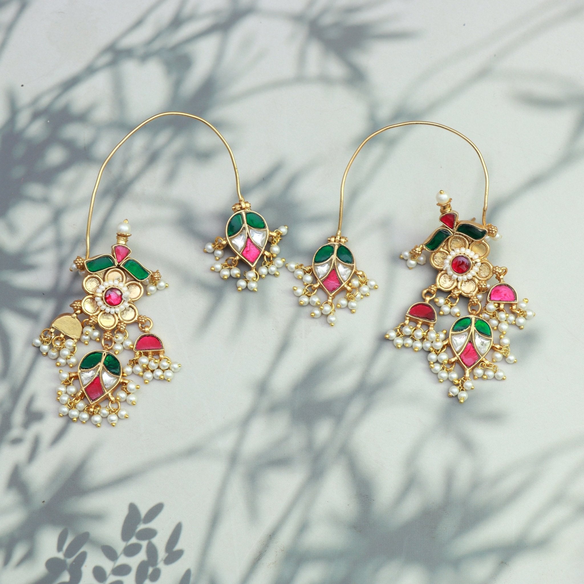 Mughal Meenakari Passa Earrings - Dropdeadgorgeous