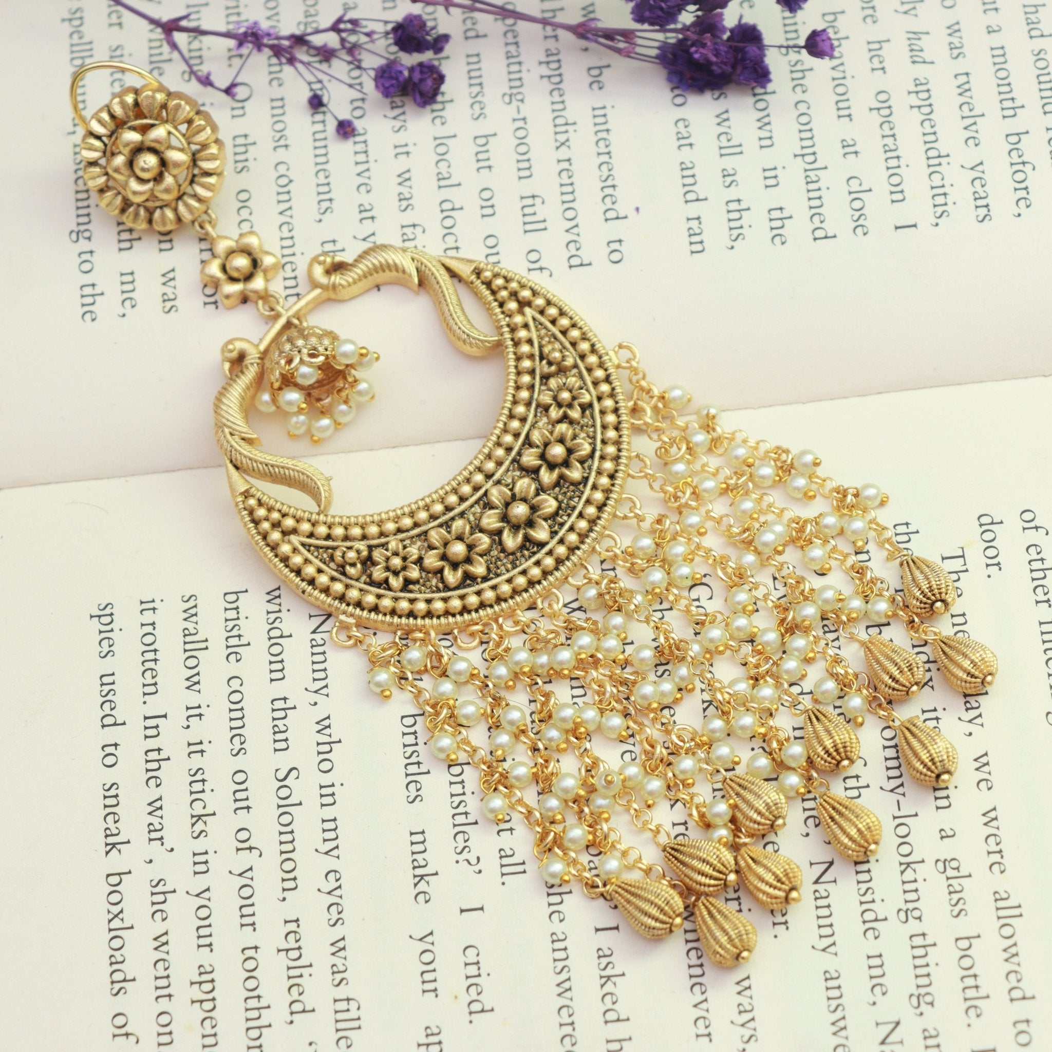 Antique Golden Cascade Chandbalis - Dropdeadgorgeous
