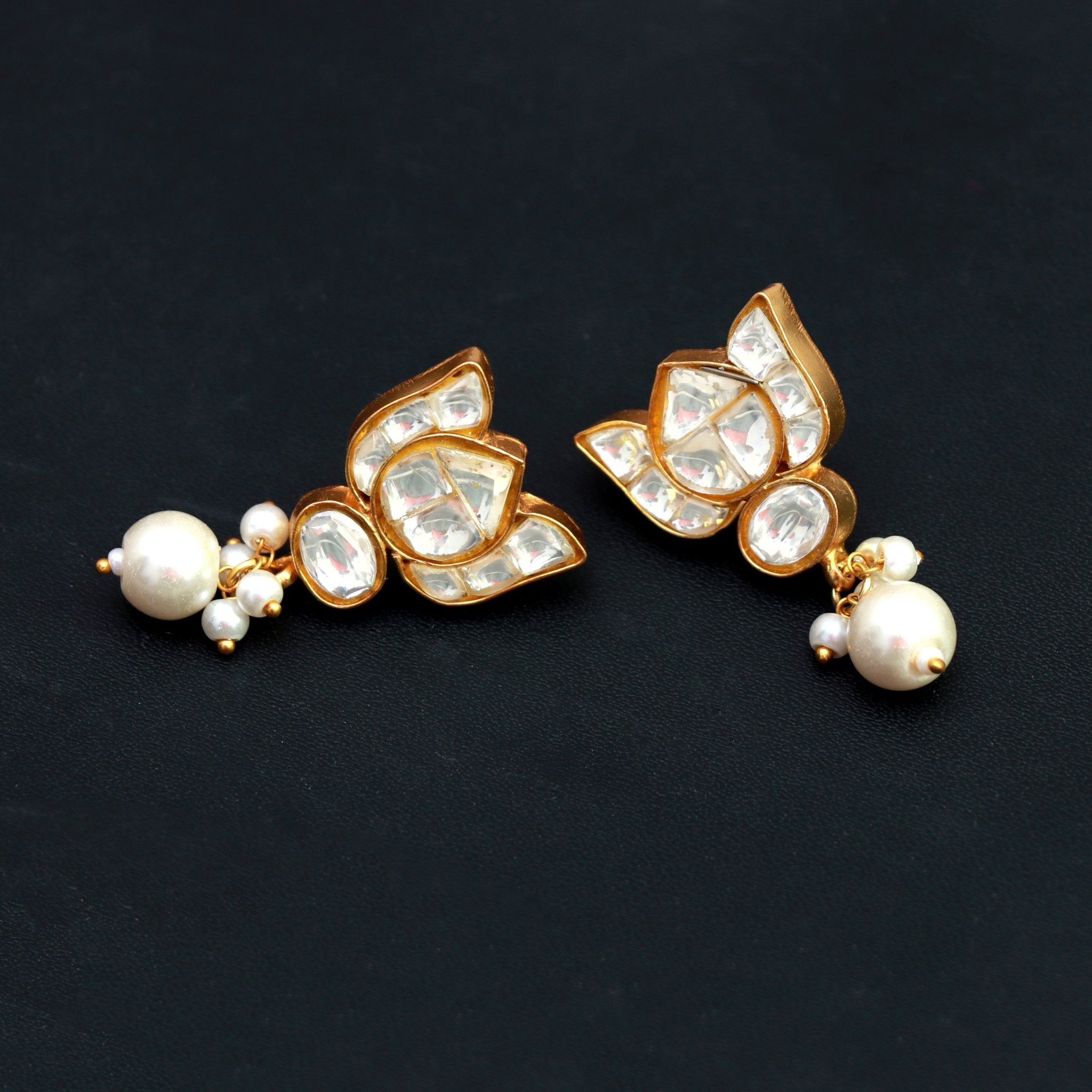 Ethereal Lotus Kundan Studs - Dropdeadgorgeous