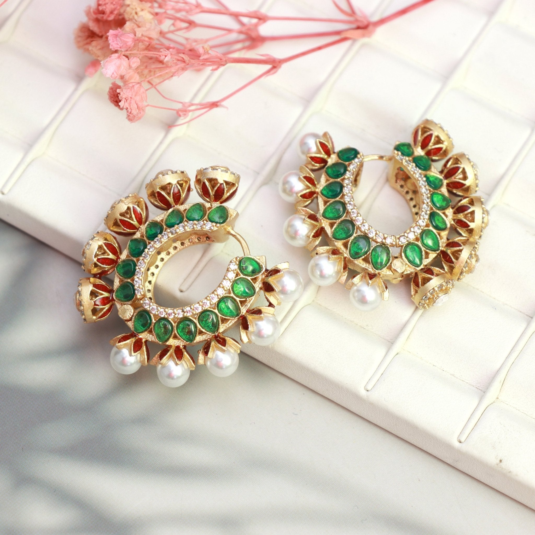 Emerald Royale Hoop Earrings - Dropdeadgorgeous