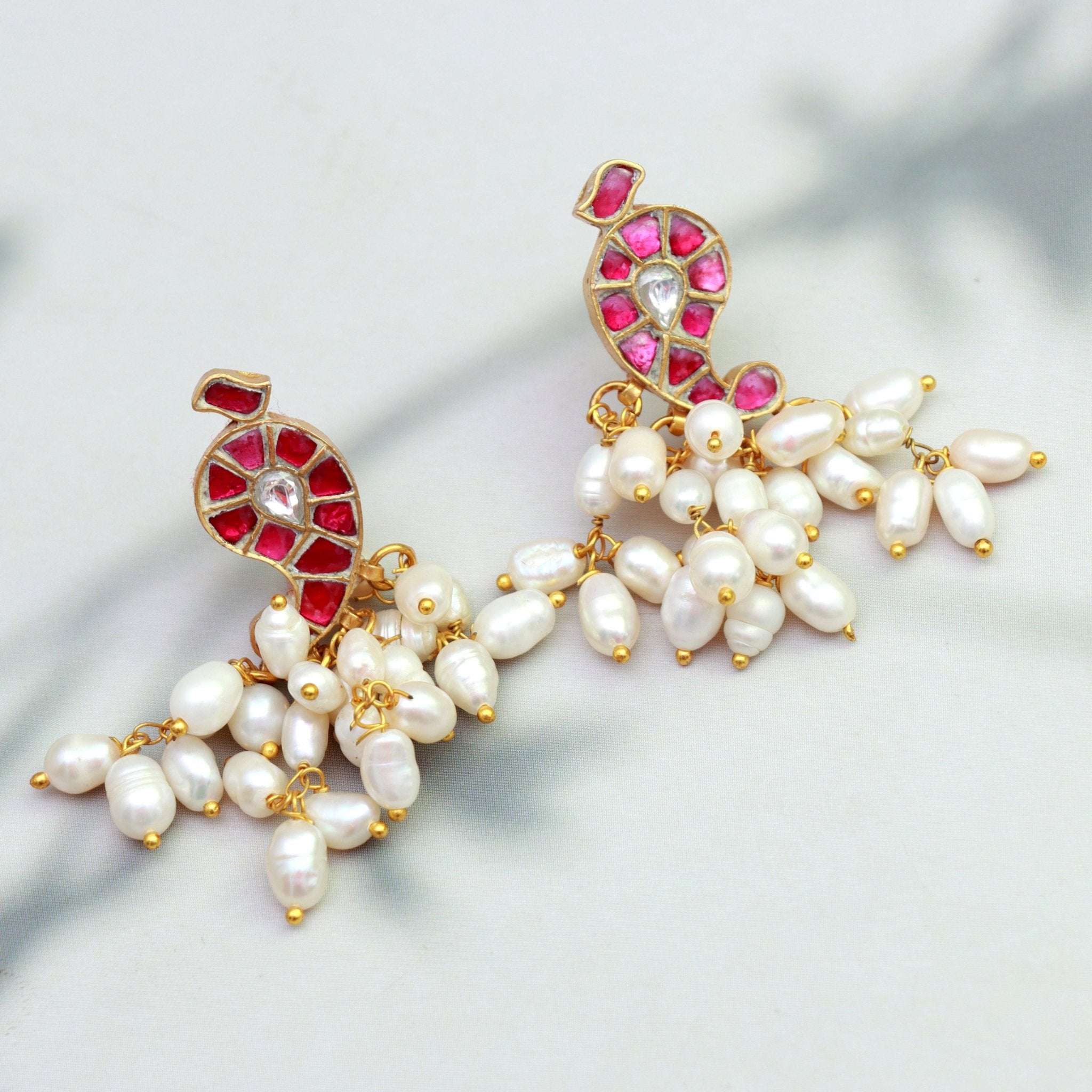 Pearl Cascade Kundan Earrings - Dropdeadgorgeous