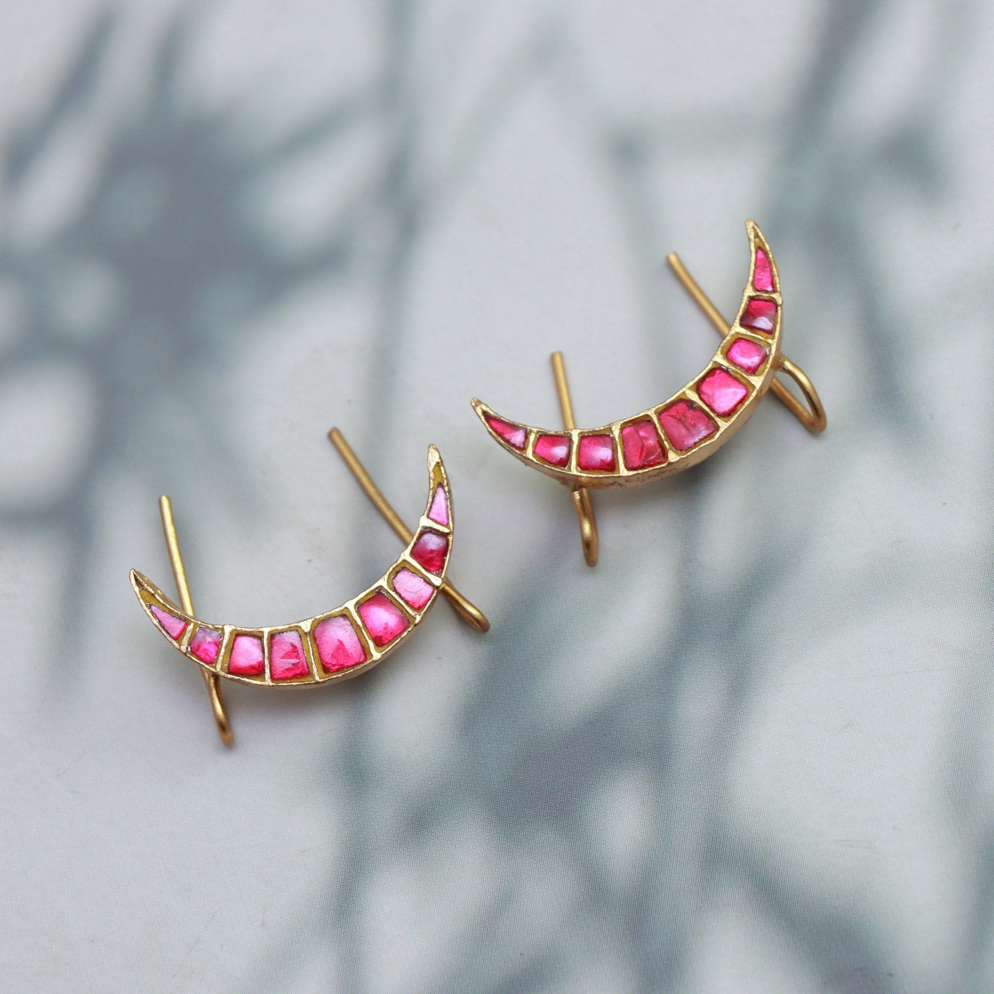Ruby Crescent Minimalist Earrings - Dropdeadgorgeous