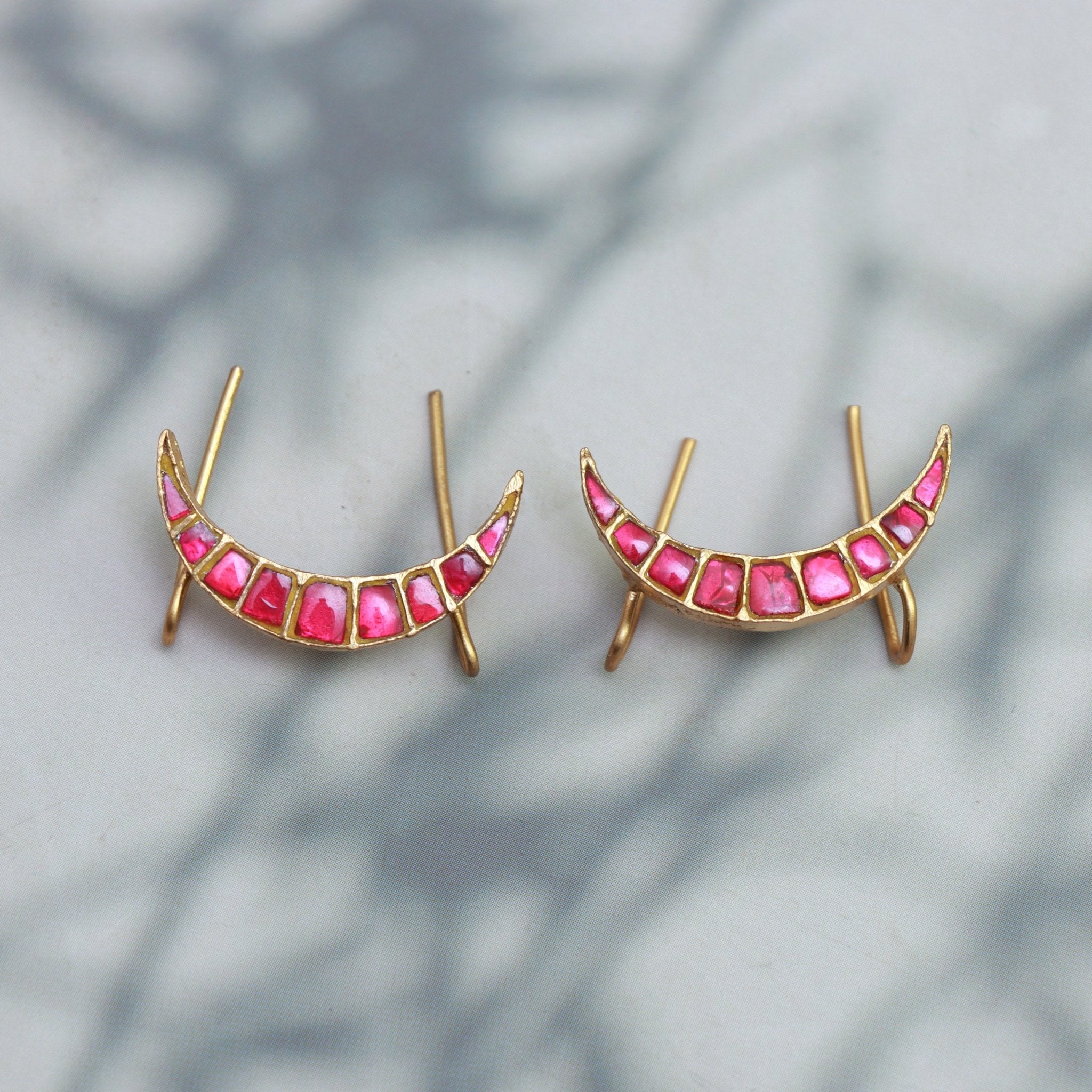 Ruby Crescent Minimalist Earrings - Dropdeadgorgeous