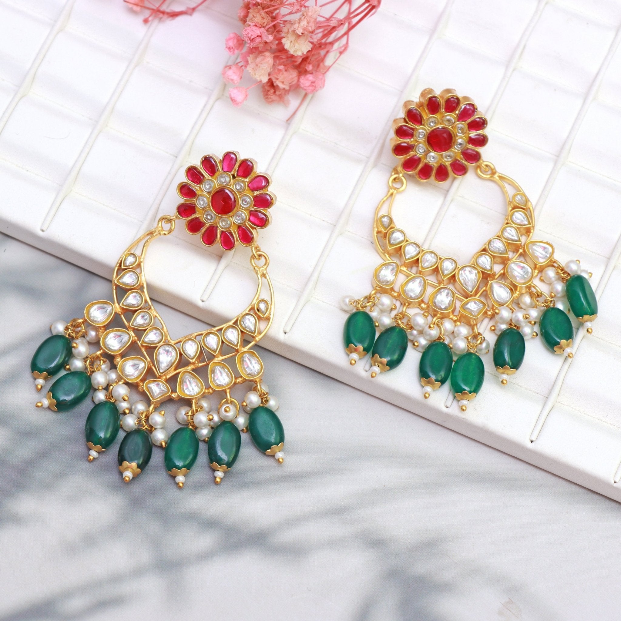 Regal Blossom Chandbali Earrings - Dropdeadgorgeous