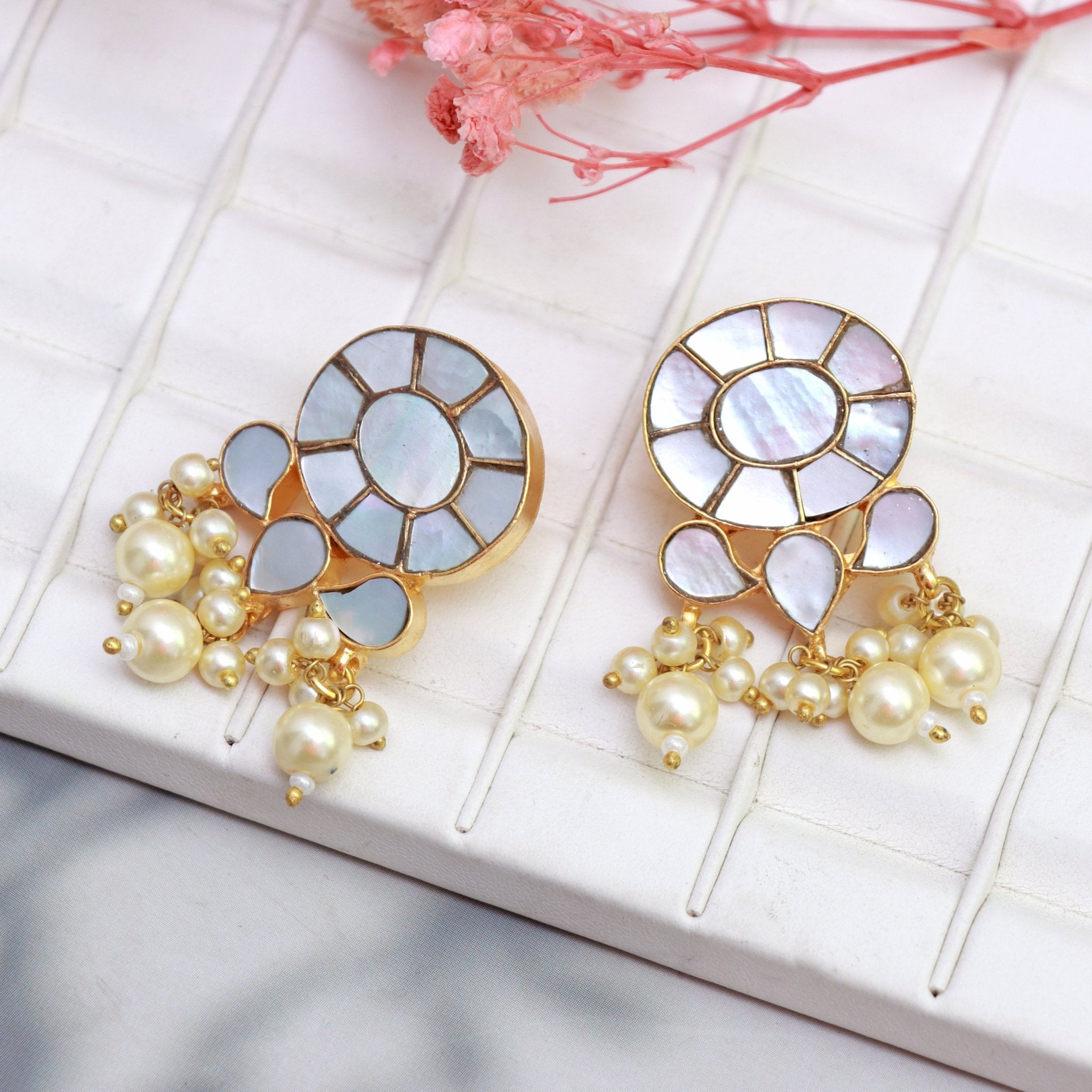 Lustrous Pearl Mosaic Earrings - Dropdeadgorgeous