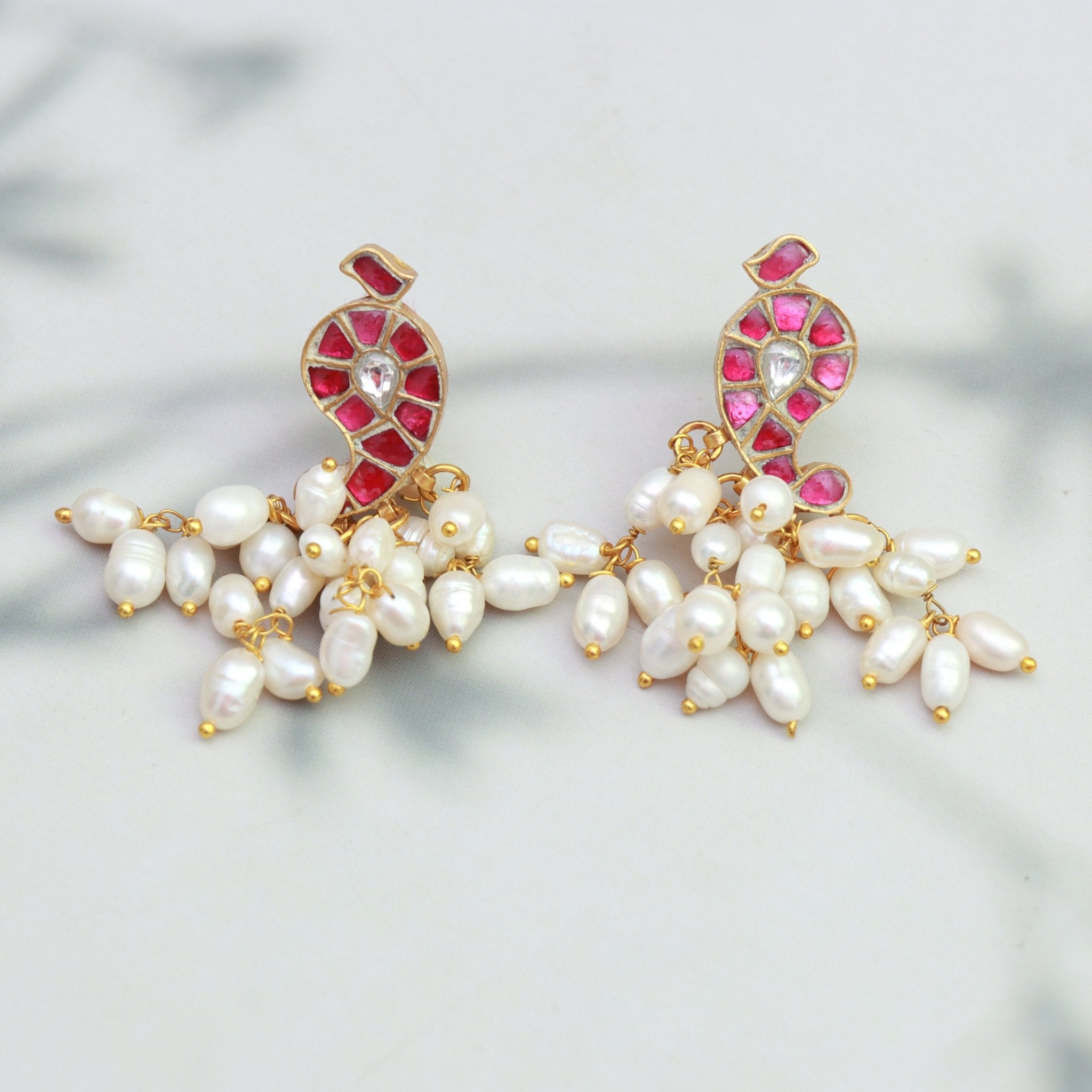 Pearl Cascade Kundan Earrings - Dropdeadgorgeous