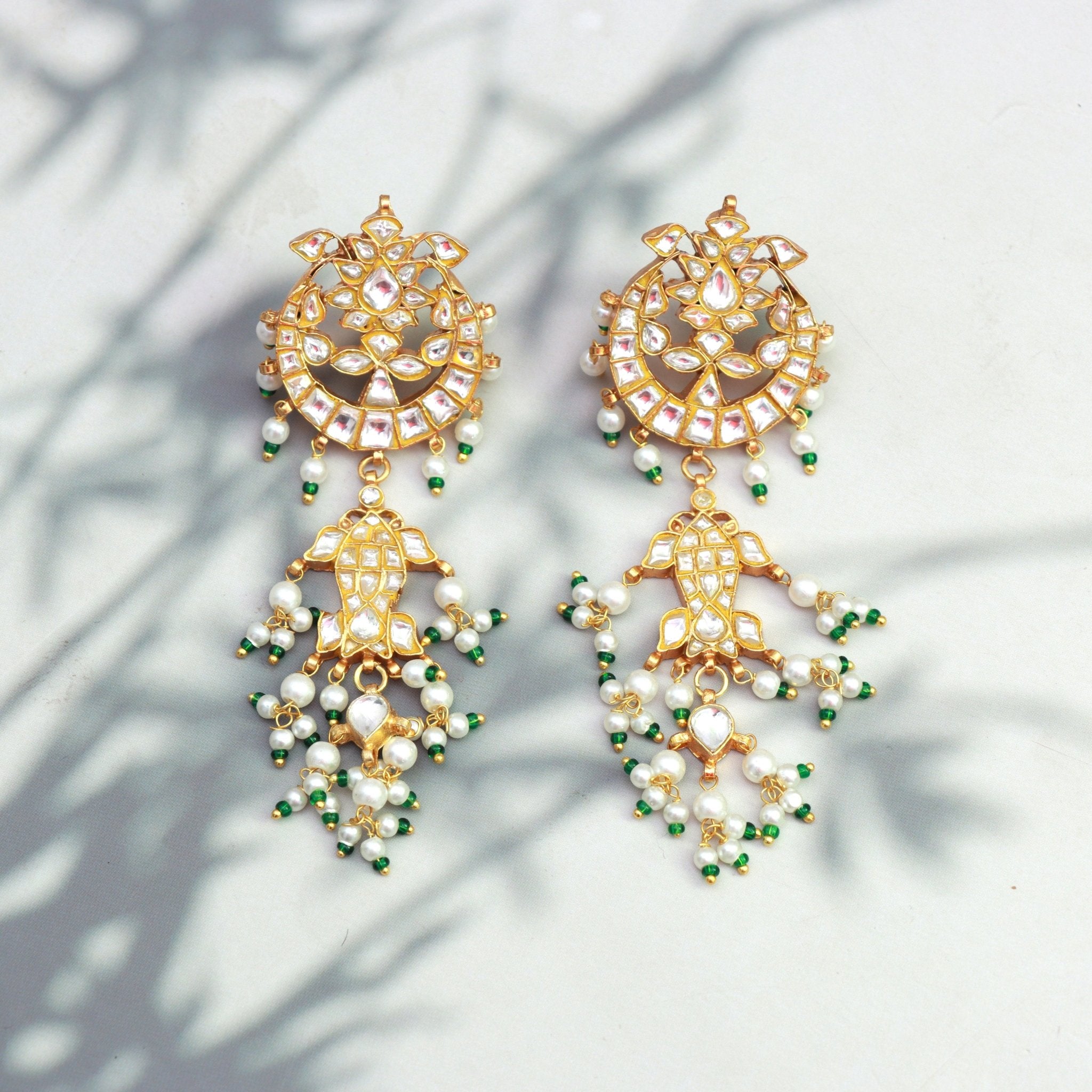 Royal Kundan Jhumka Drops - Dropdeadgorgeous