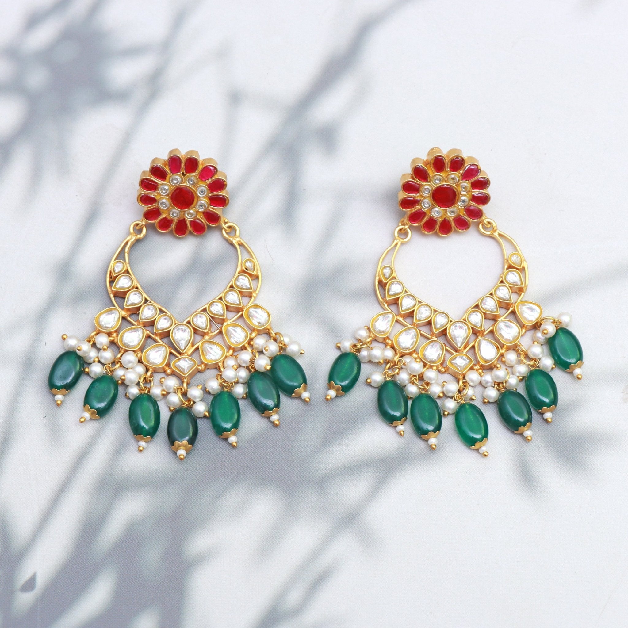 Regal Blossom Chandbali Earrings - Dropdeadgorgeous