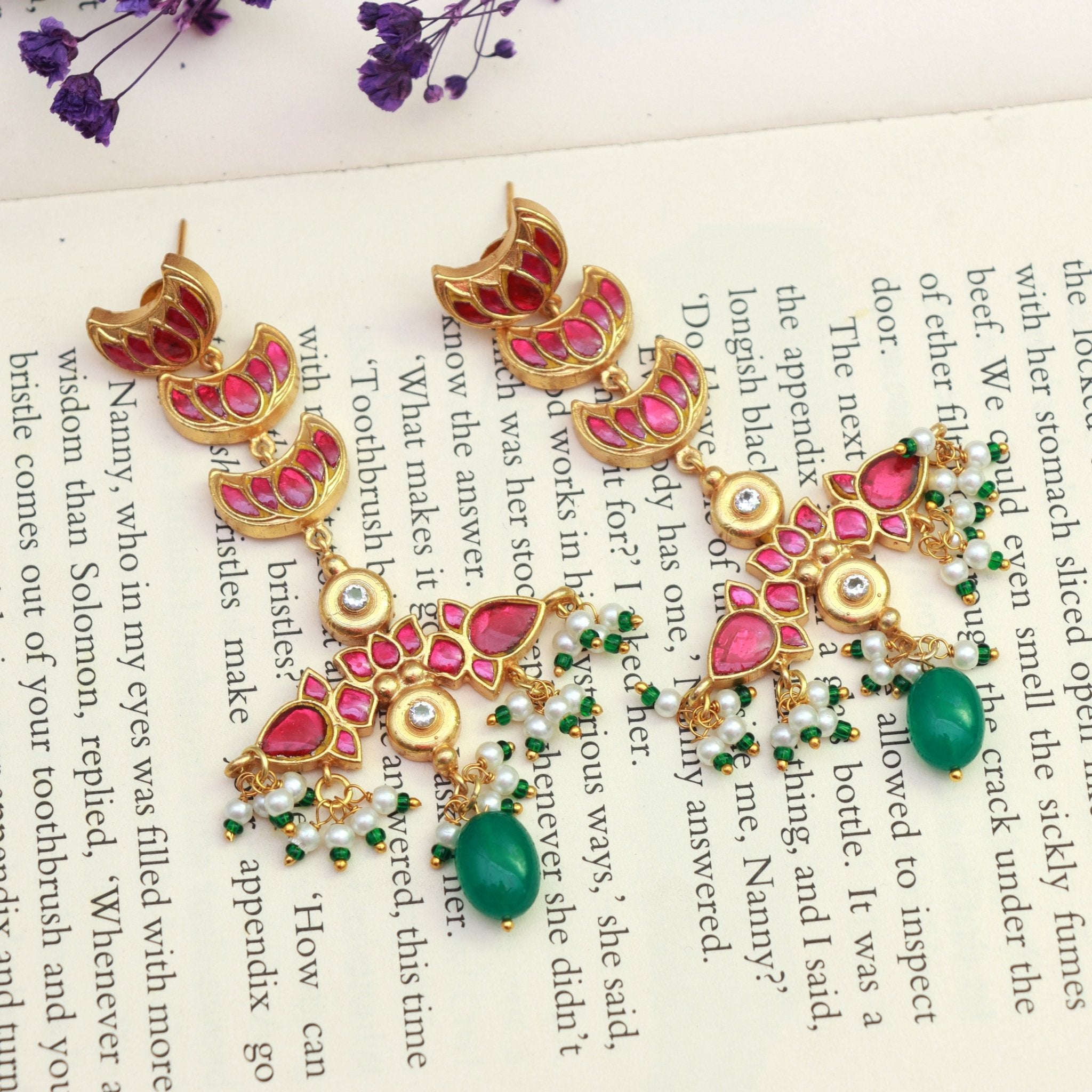 Celestial Lotus Drop Earrings - Dropdeadgorgeous