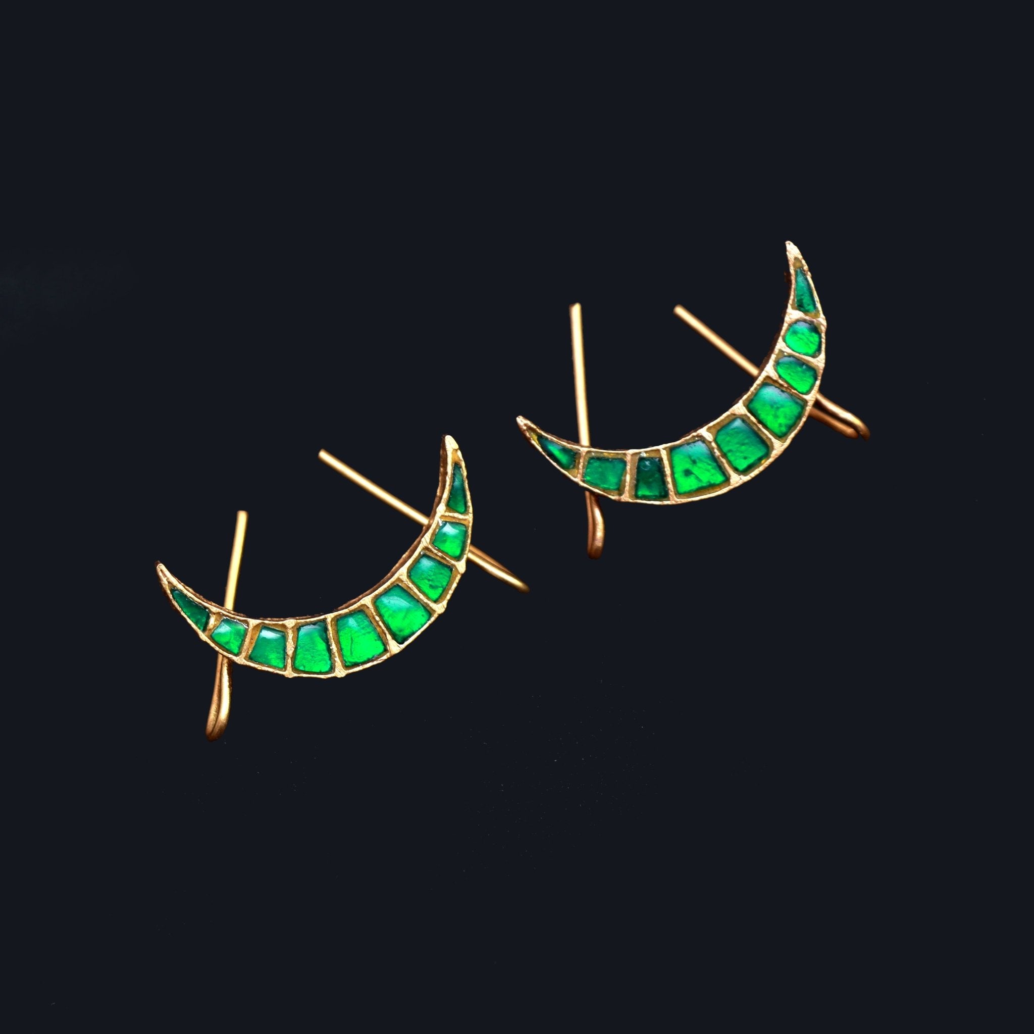Emerald Crescent Minimalist Earrings - Dropdeadgorgeous