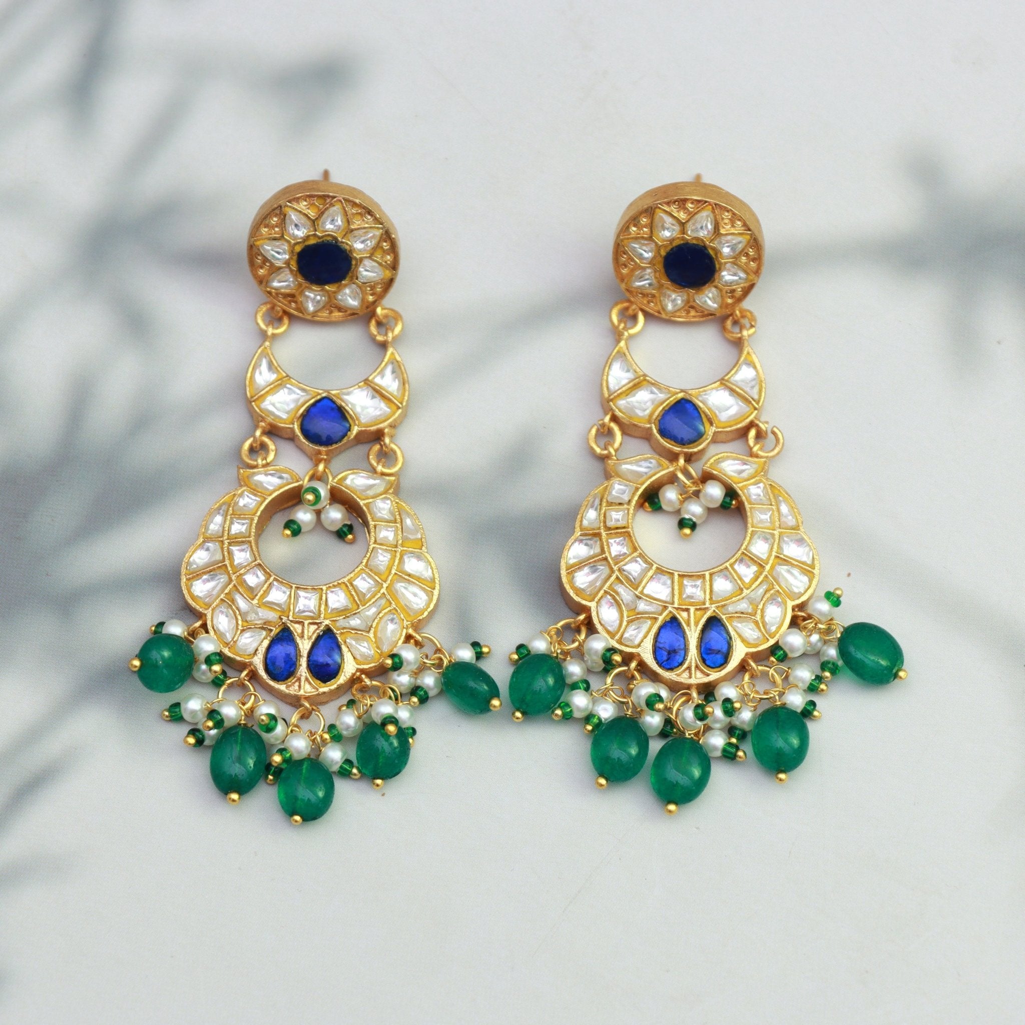 Royal Sapphire Crescent Earrings - Dropdeadgorgeous