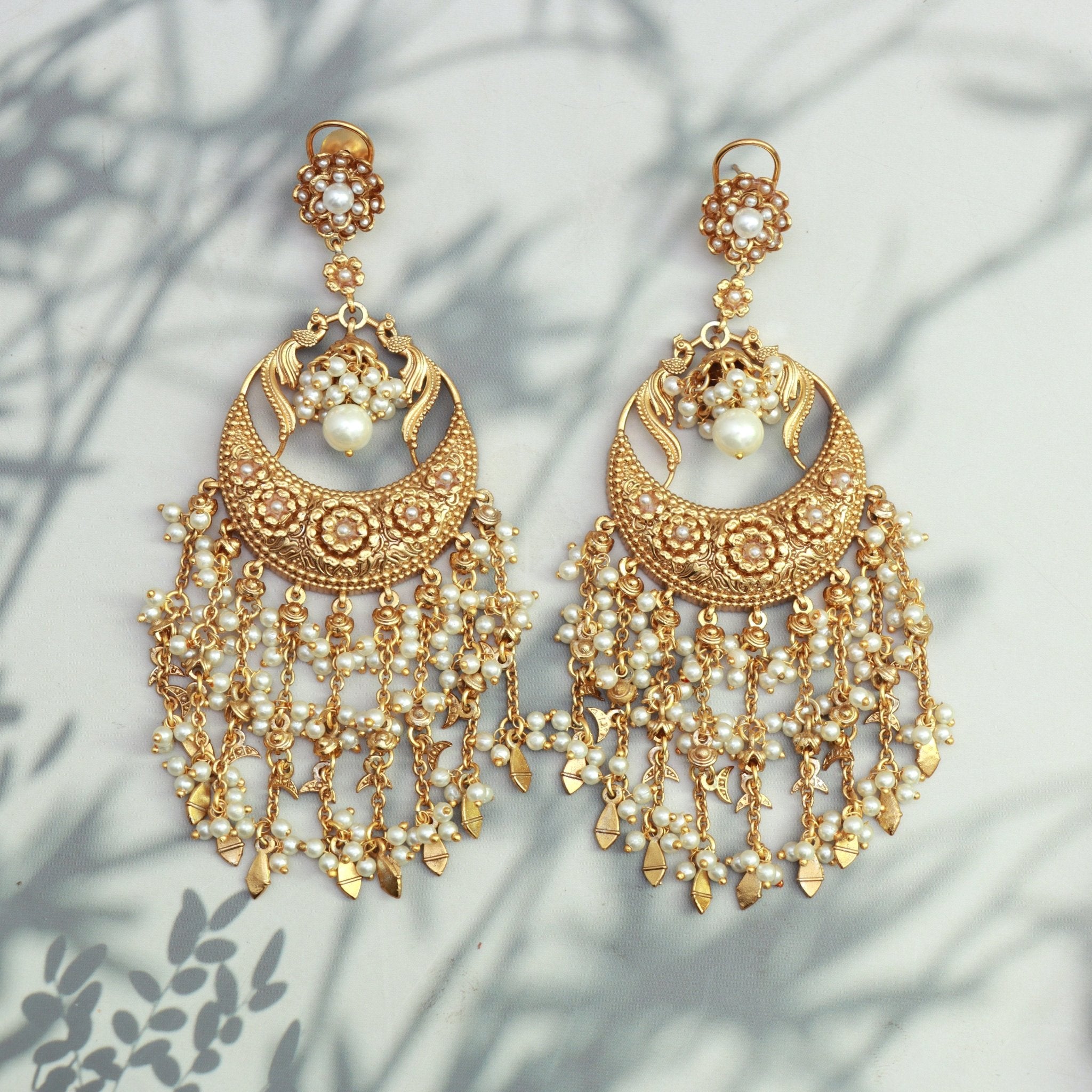Royal Peacock Chandbali Earrings - Dropdeadgorgeous